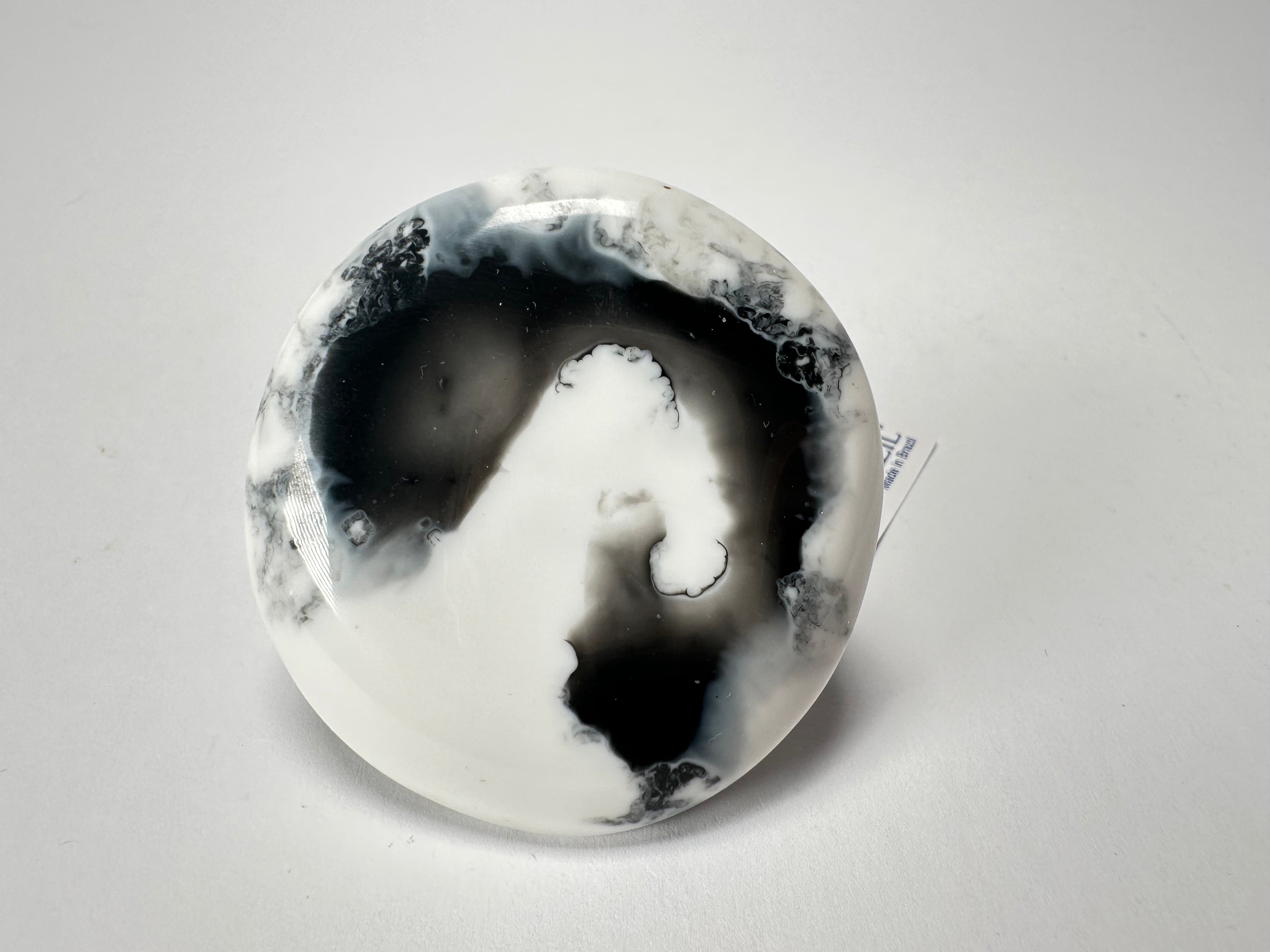 Jackie Brazil "Black & White Marble" Large Riverstone 40mm Ring ( R3605 ) Size UK - T / US-9.5