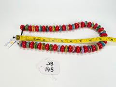 Jackie Brazil "Bela" Red Gloss & Kandinsky Resin Mini Wheels 50cm Necklace ( N0041 )