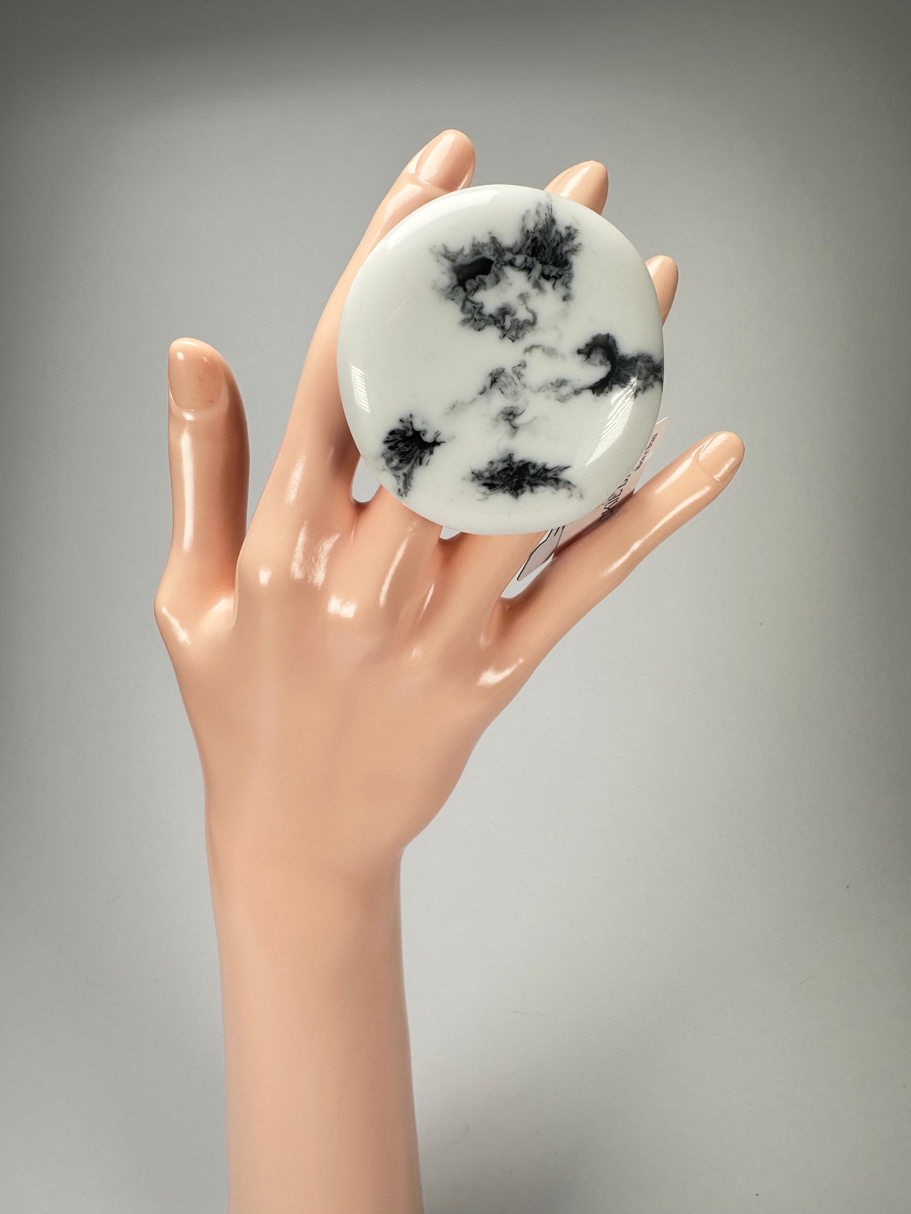 Jackie Brazil "Black & White Marble" Large Riverstone 40mm Ring ( R3605 ) Size UK - T / US-9.5