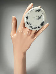 Jackie Brazil "Black & White Marble" Large Riverstone 40mm Ring ( R3605 ) Size UK - Z+1 / US- 13