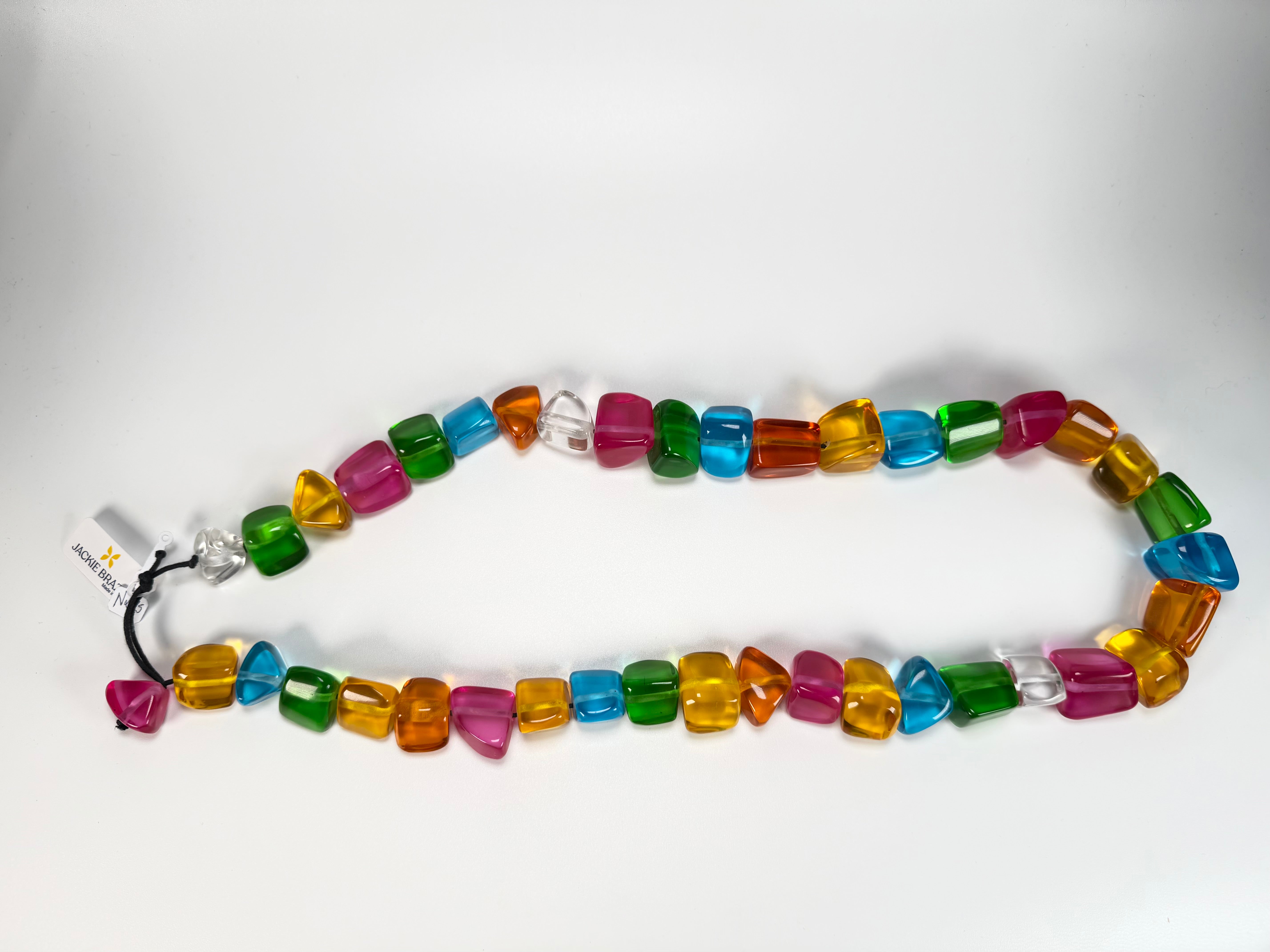 Jackie Brazil "Natural" Large Stones Carnaval Mix Long 90cm Resin Necklace ( N0425 )