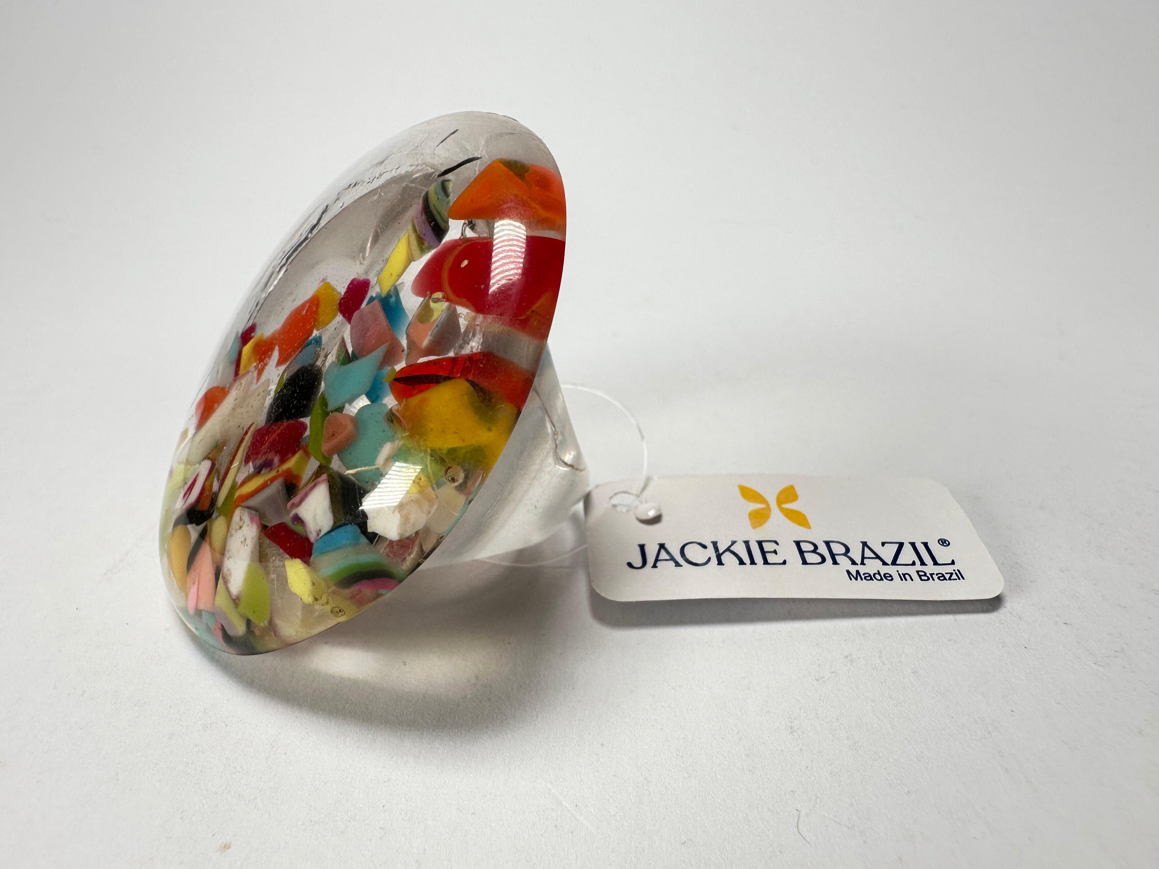 Jackie Brazil "Cascade" Large Riverstone 40mm Ring ( R3605 ) Size UK - R / US- 8.5