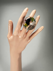 Jackie Brazil "Cascade" Large Round Domed Resin Ring ( R2929 ) Size UK W / US 11