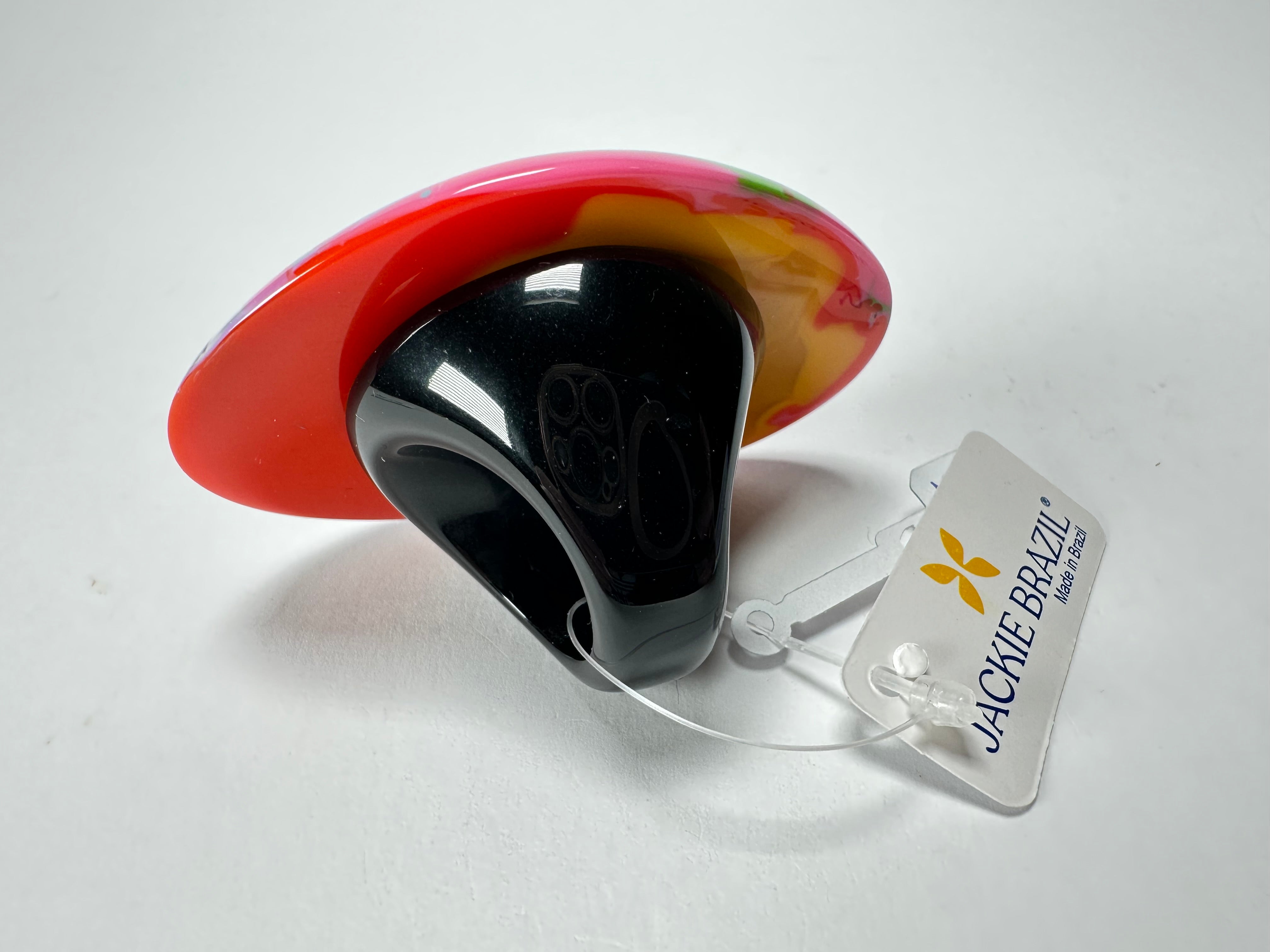 Jackie Brazil "Large Riverstone" Kandinsky Flat Oval Ring ( R3625 ) Size UK- R / US- 8.5