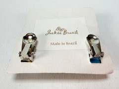 Jackie Brazil "Akbar" Art Deco Square Clip On Resin Earrings ( E3073 )