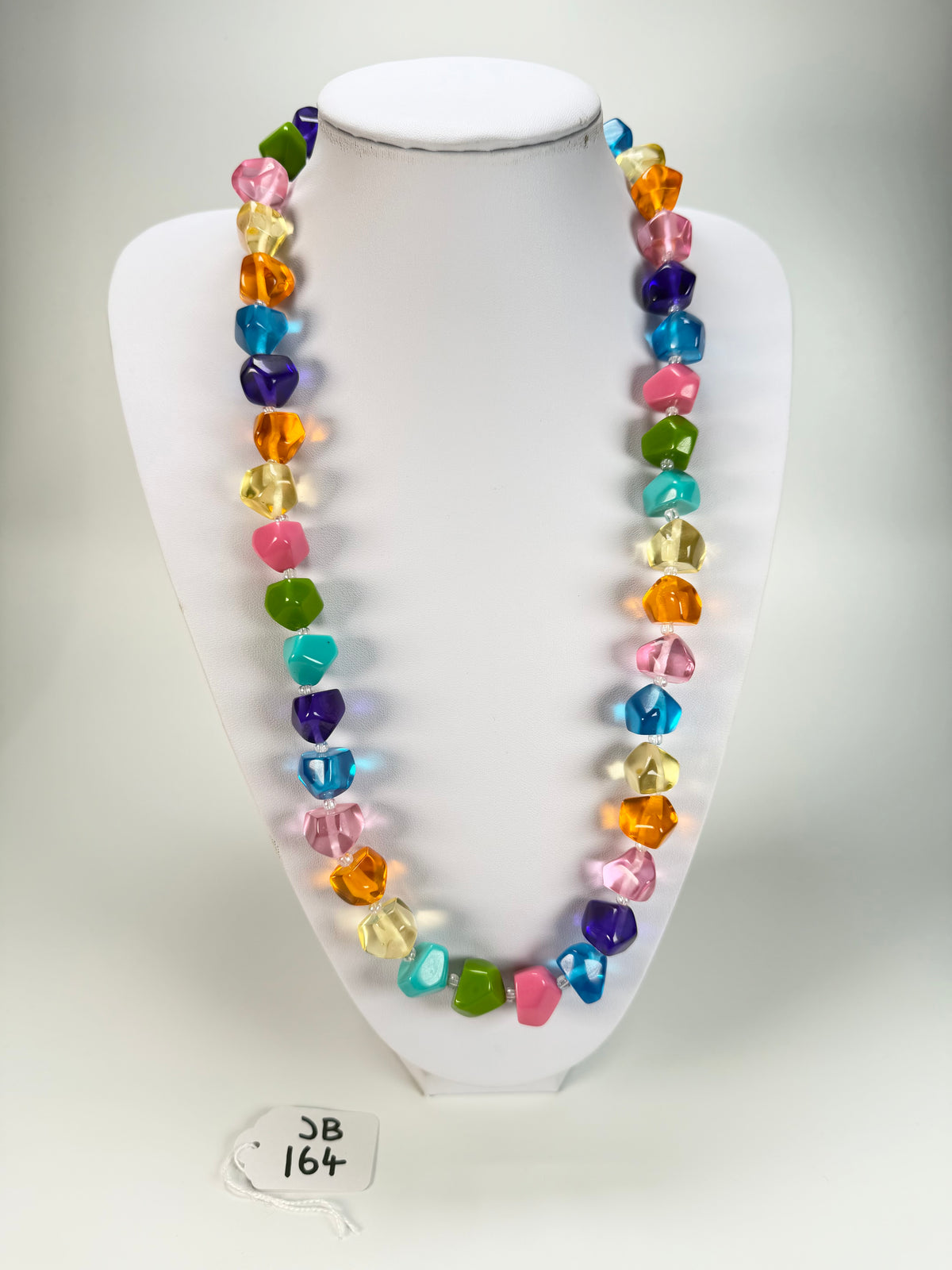 Jackie Brazil "Camille" Transparent Carnaval Mix Small Stones 70cm Necklace ( N0075 )