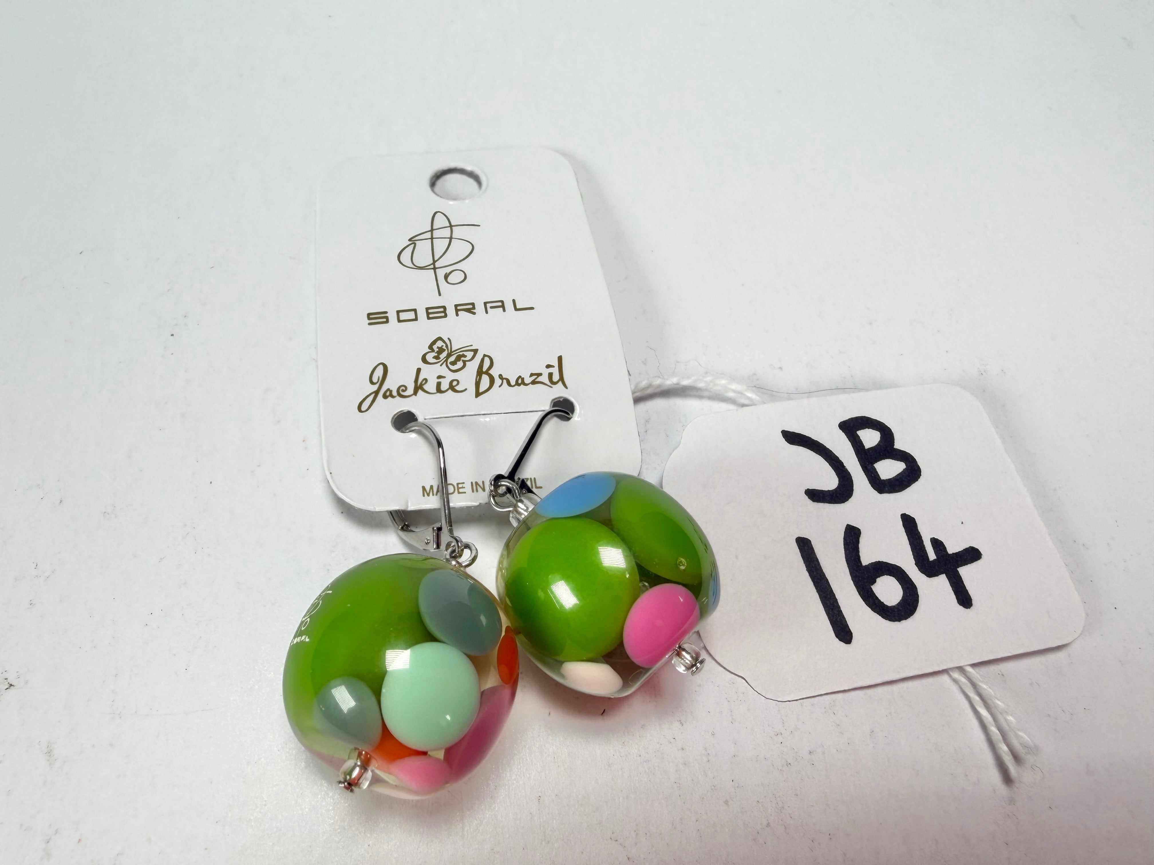 Jackie Brazil "Spots" Spotted Balls Spring Colour Resin Earrings ( E1468 )