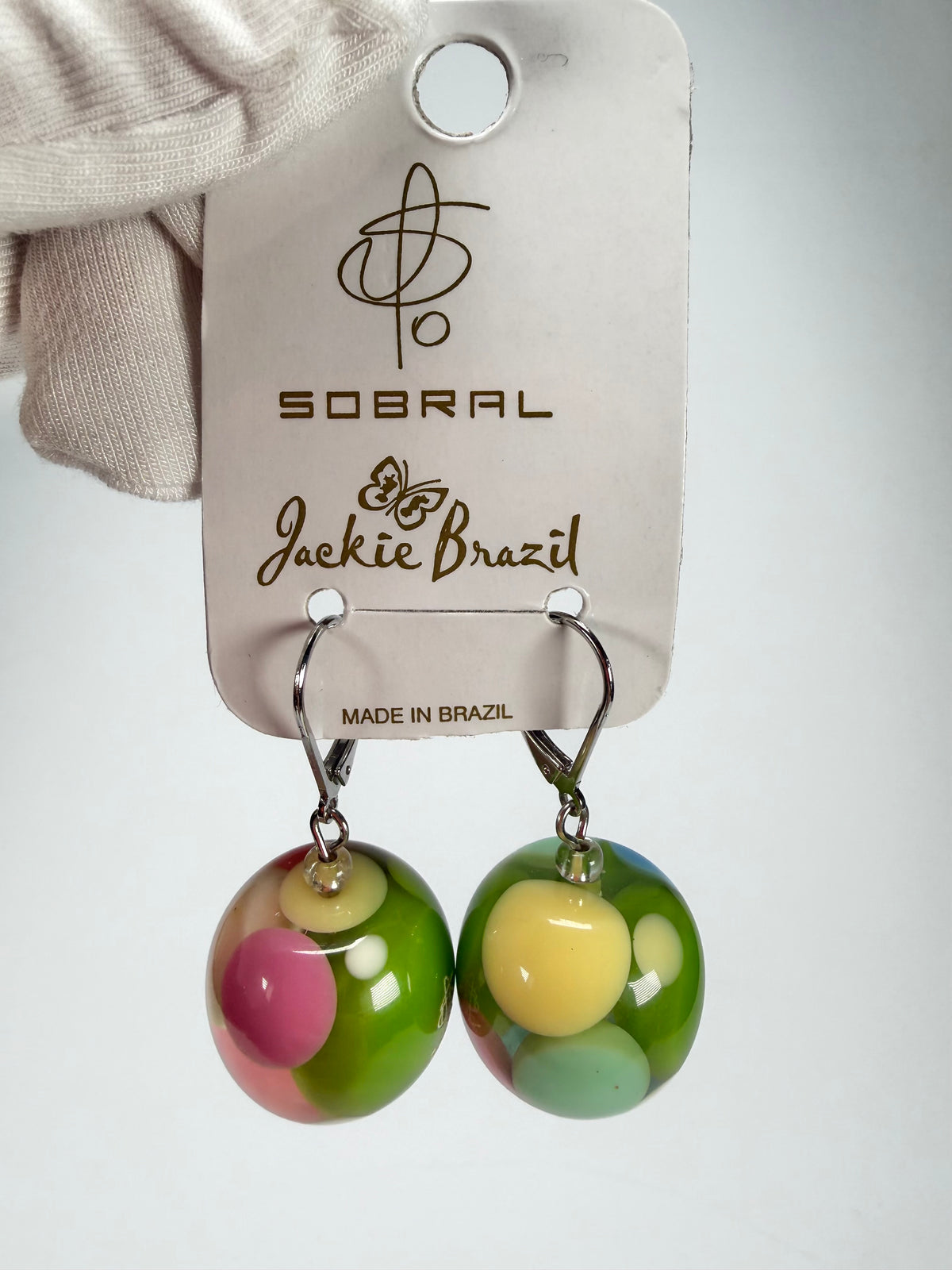 Jackie Brazil "Spots" Spotted Balls Spring Colour Resin Earrings ( E1468 )