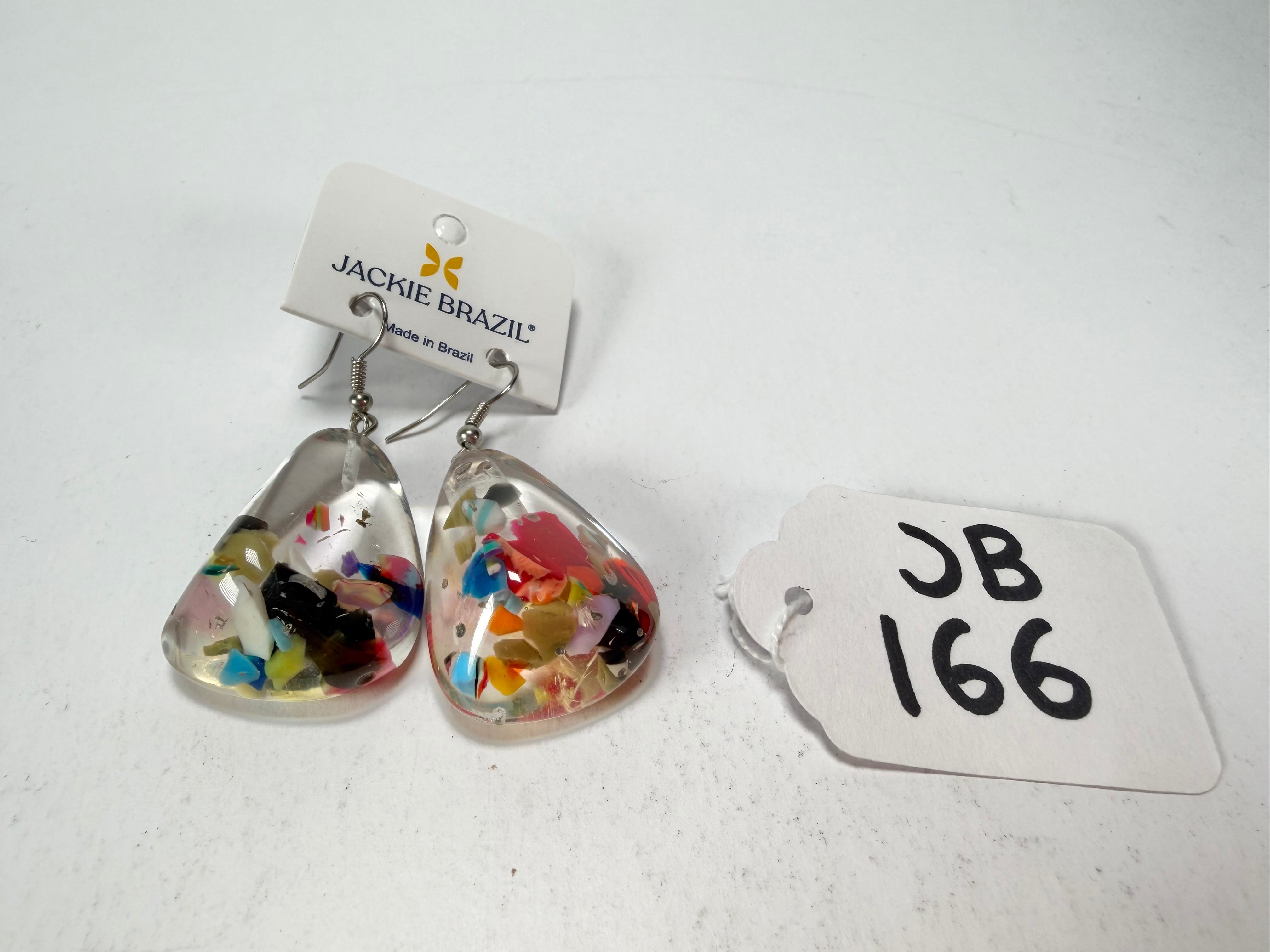 Jackie Brazil "Diamond" Cascade Flinstone on Hook Resin Earrings ( E0700 )