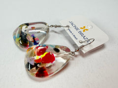 Jackie Brazil "Diamond" Cascade Flinstone on Hook Resin Earrings ( E0700 )