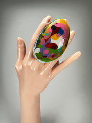 Jackie Brazil "Large Riverstone" Kandinsky Flat Oval Ring ( R3625 ) Size UK- T / US- 9.5