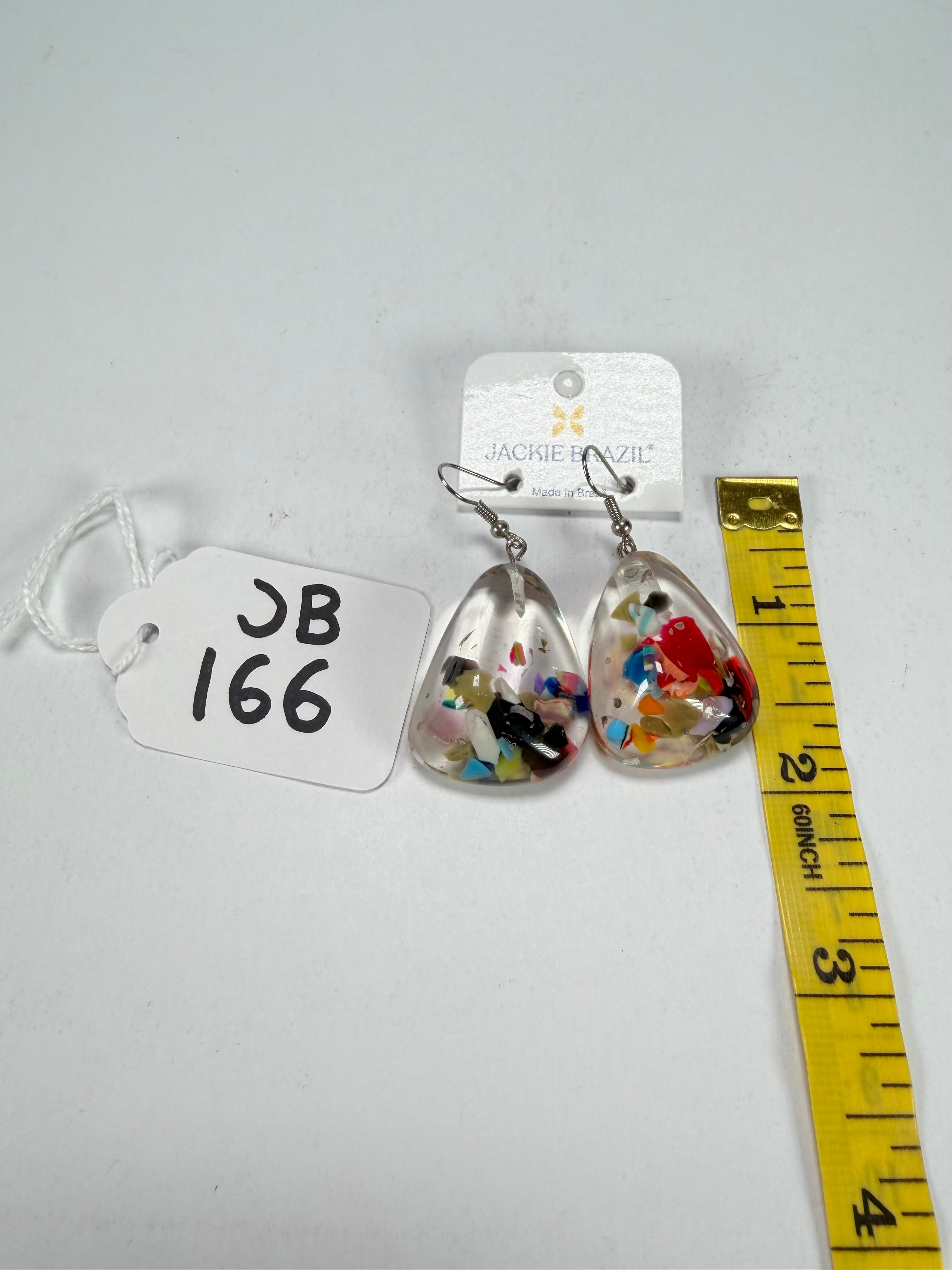 Jackie Brazil "Diamond" Cascade Flinstone on Hook Resin Earrings ( E0700 )