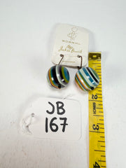 Jackie Brazil "Cat Eyes" Liquorice Balls Winter Mix Short Resin Earrings ( E0960 )