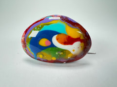 Jackie Brazil "Large Riverstone" Kandinsky Flat Oval Ring ( R3625 ) Size UK- Z+2 / US- 13.5