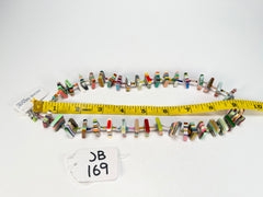 Jackie Brazil "Africa" Liquorice Squares & Beads Mix Colours 50cm Necklace ( N0008 )