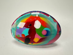 Jackie Brazil "Large Riverstone" Kandinsky Flat Oval Ring ( R3625 ) Size UK- Z+2 / US- 13