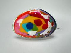 Jackie Brazil "Large Riverstone" Kandinsky Flat Oval Ring ( R3625 ) Size UK- Z+2 / US- 13