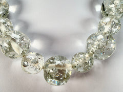 Jackie Brazil "Large spheres"  Short Abstract Silver Flakes Necklace 50cm ( N2692 )