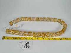 Jackie Brazil "POP" Gold Flakes Liquorice Small Cubes 65cm Necklace ( N0046 )