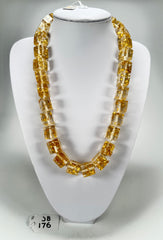 Jackie Brazil "POP" Gold Flakes Liquorice Small Cubes 65cm Necklace ( N0046 )