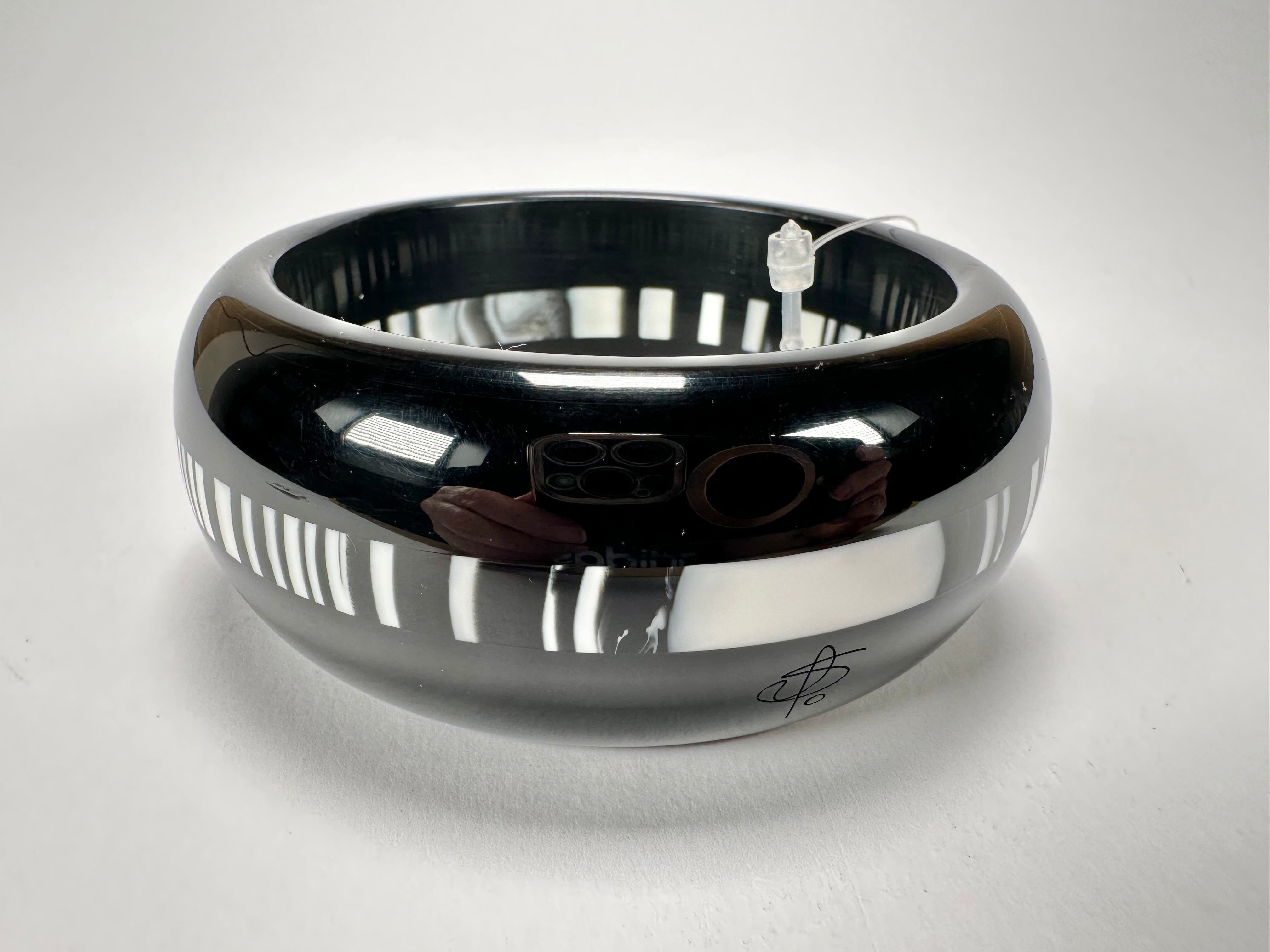 Jackie Brazil "Bar Code" Black & White Solid Round 3.4cm Bangle ( B2162 )