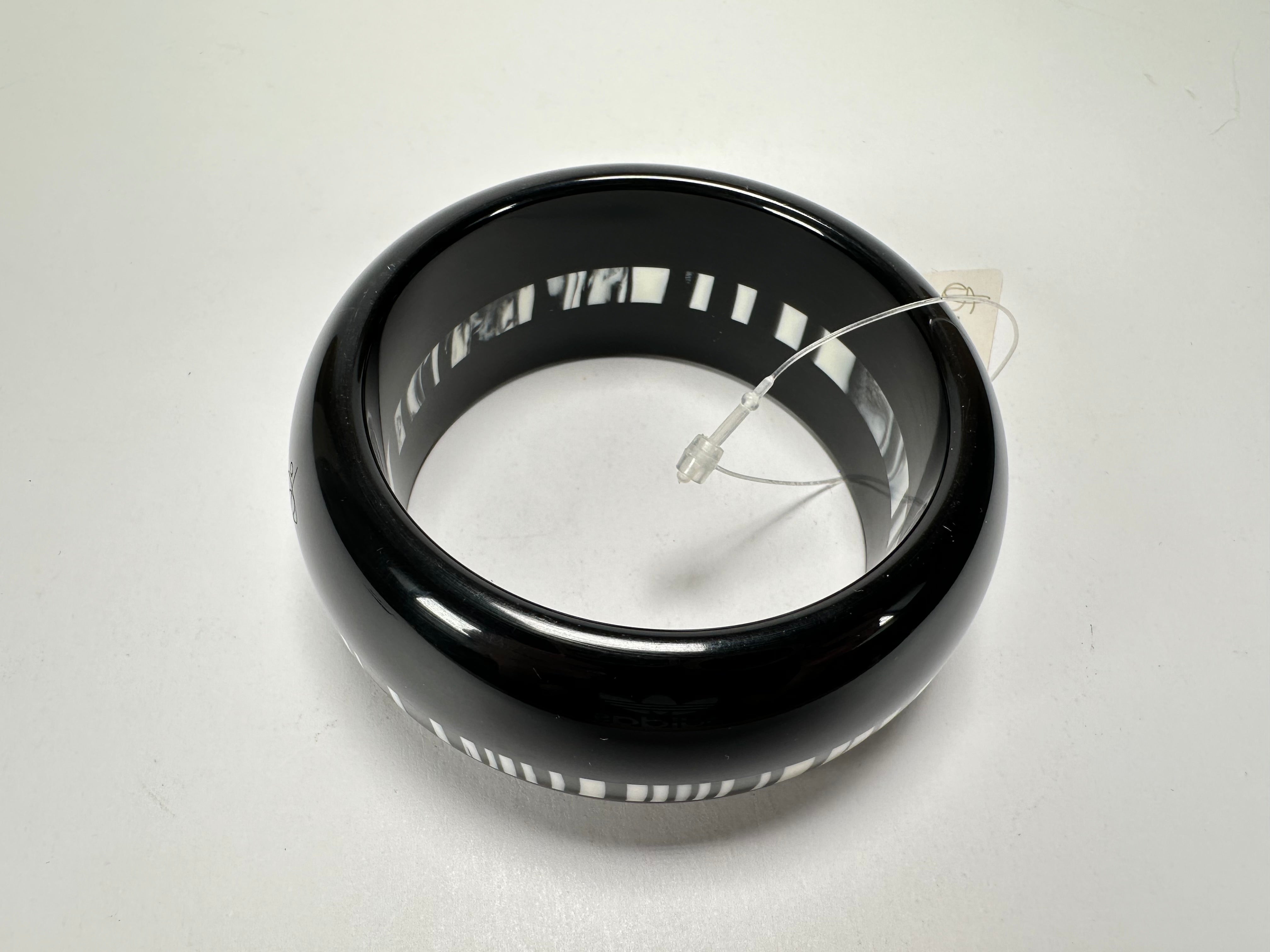 Jackie Brazil "Bar Code" Black & White Solid Round 3.4cm Bangle ( B2162 )