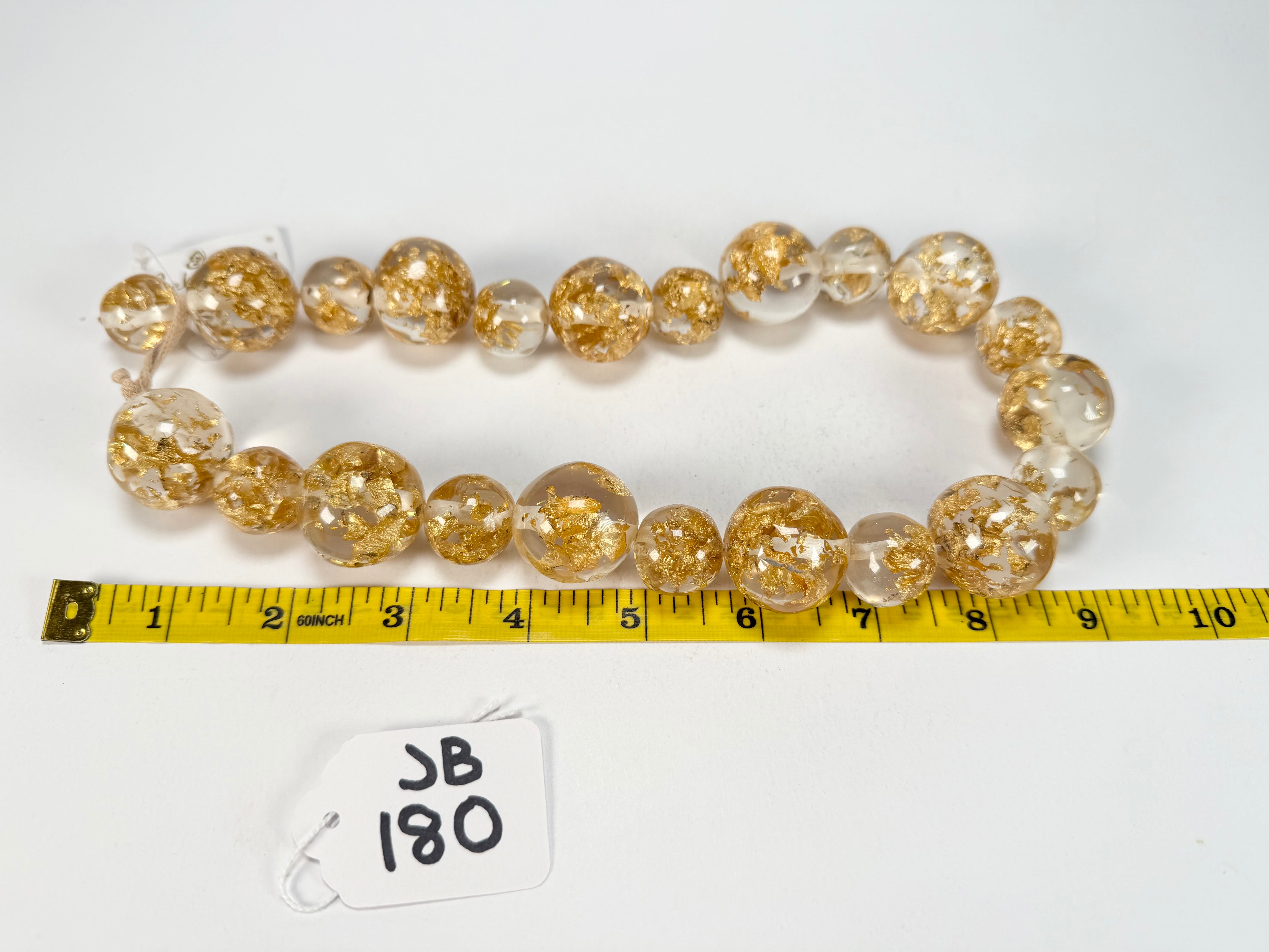 Jackie Brazil "Large Spheres" Short Abstract Gold Flakes Necklace 50cm ( N2692 )