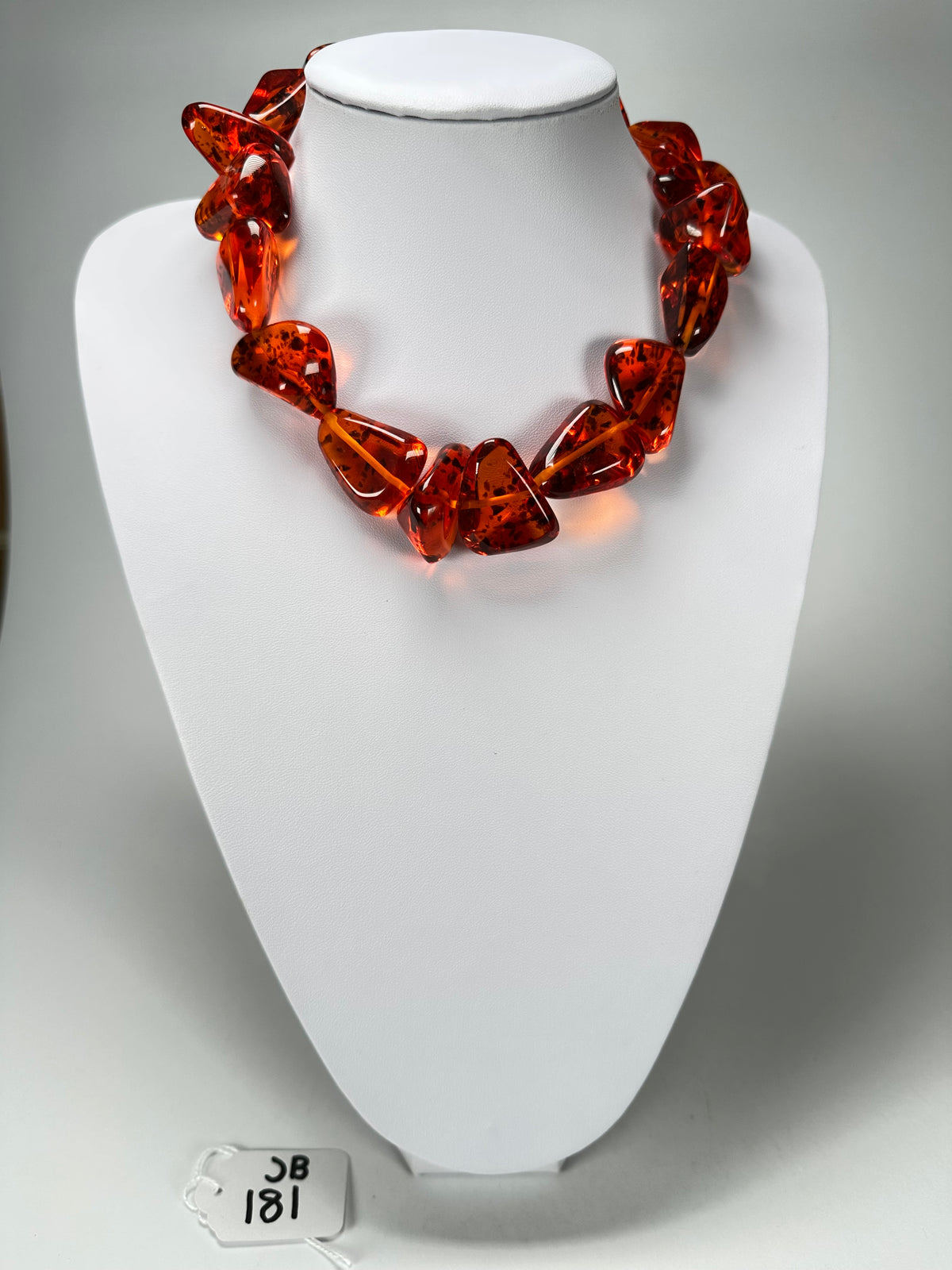 Jackie Brazil "Diamonds" Amber Flintstone Bone 55cm Necklace ( N0061 )