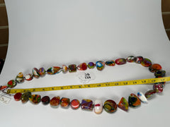 Jackie Brazil "Indiana" Kandinsky Multi-Bead Long Resin 110cm Necklace ( N0038 )