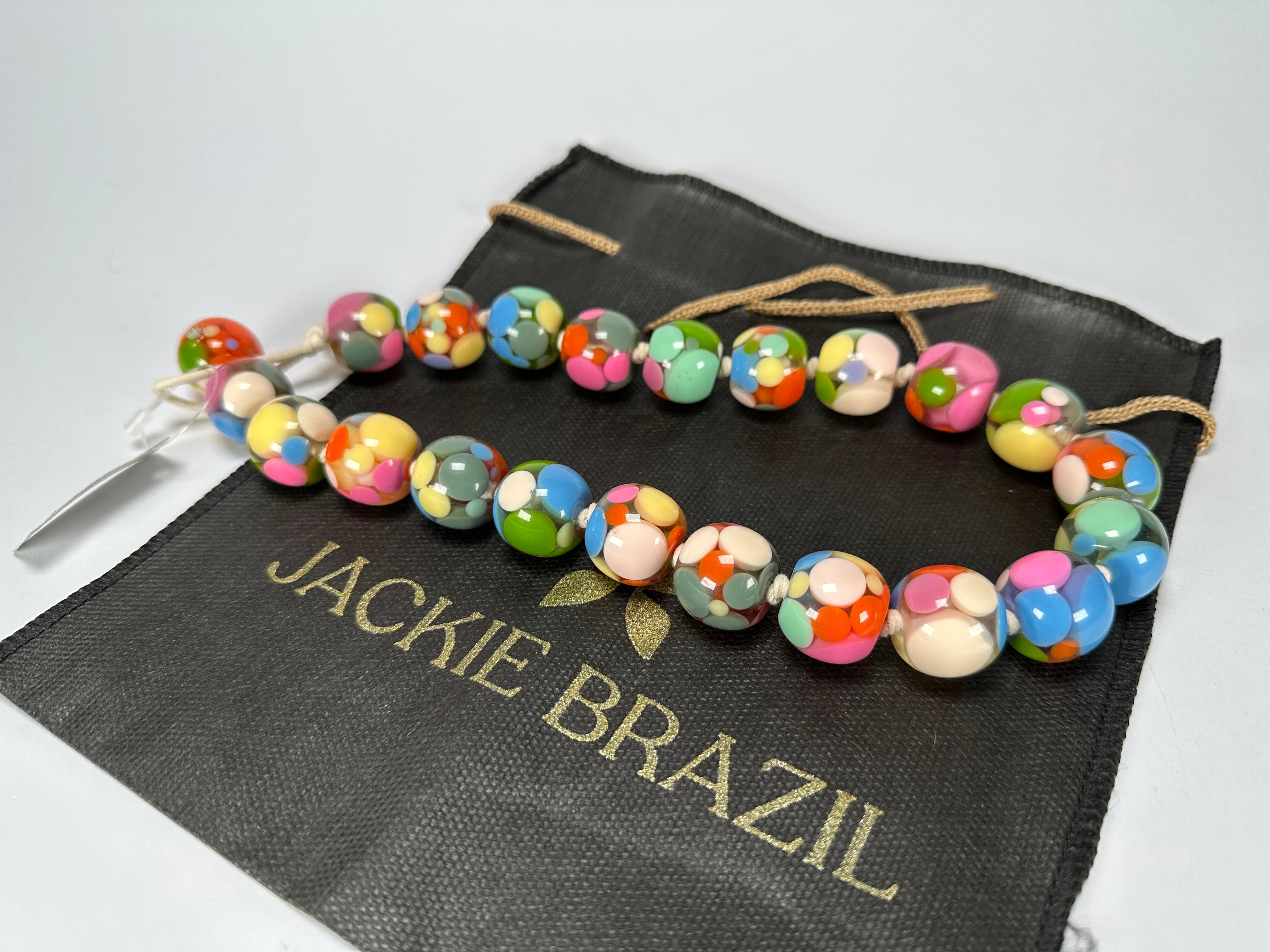 Jackie Brazil "Spotted Balls" Spring Colour Spots Resin Necklace 50cm ( N1500 )