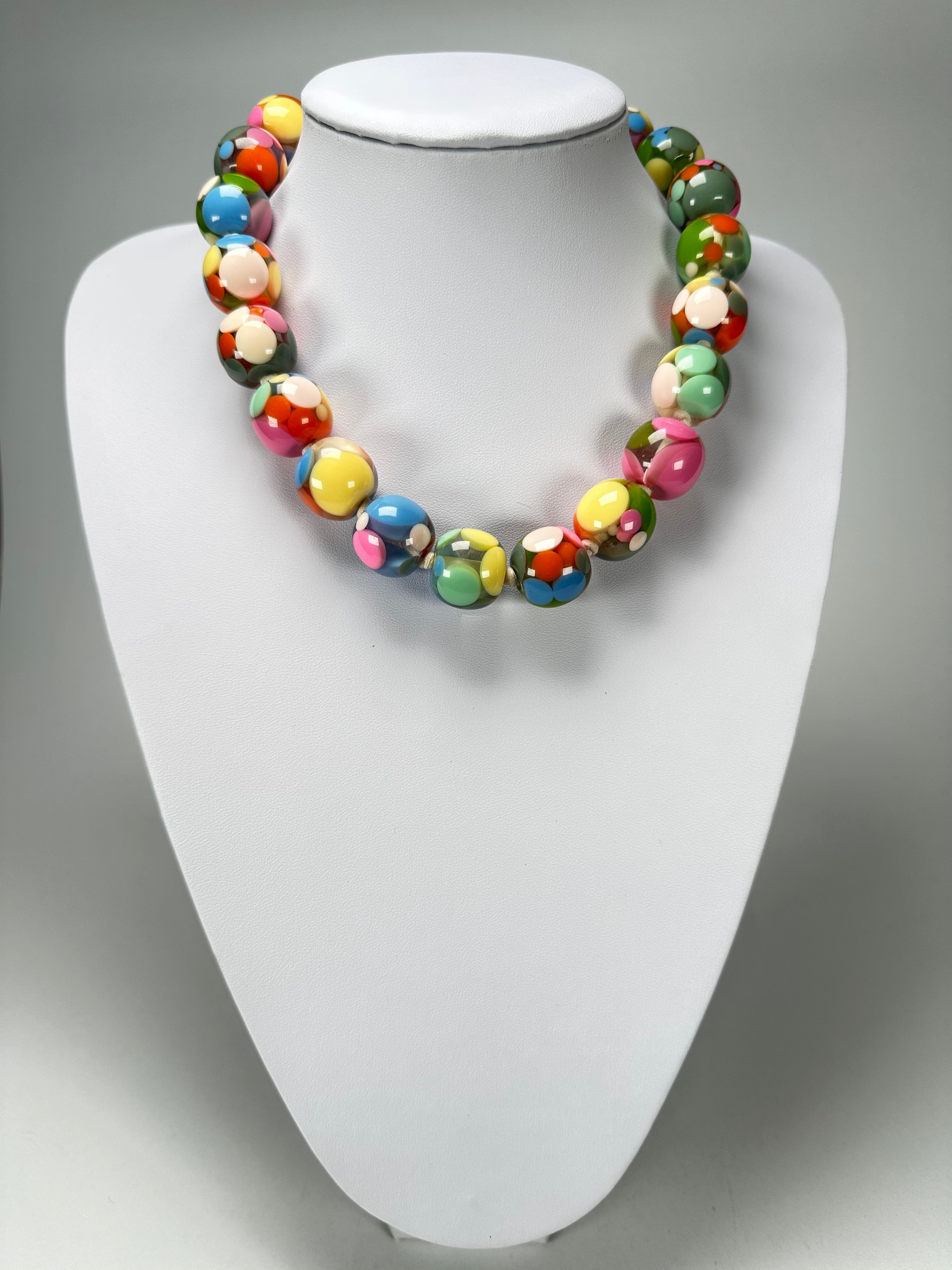 Jackie Brazil "Spotted Balls" Spring Colour Spots Resin Necklace 50cm ( N1500 )