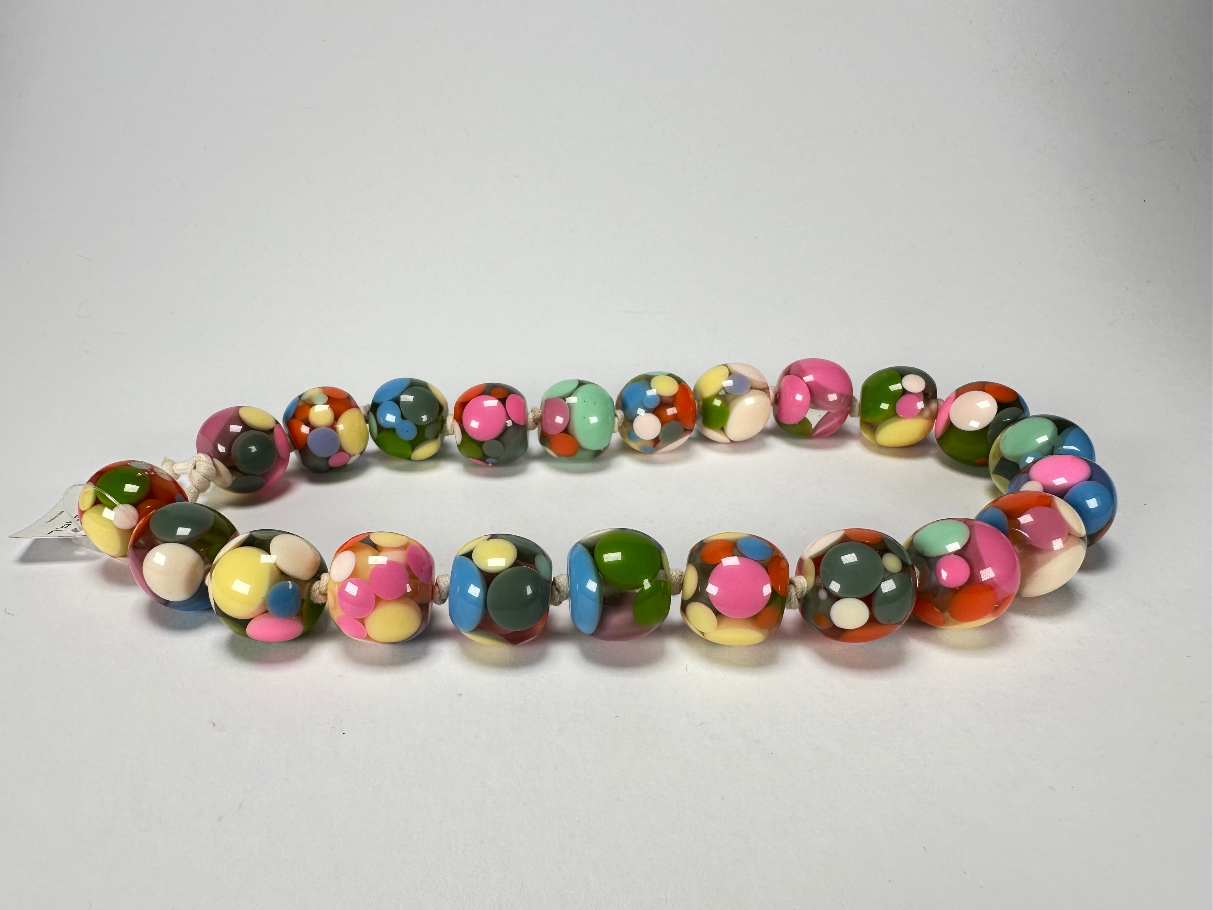 Jackie Brazil "Spotted Balls" Spring Colour Spots Resin Necklace 50cm ( N1500 )
