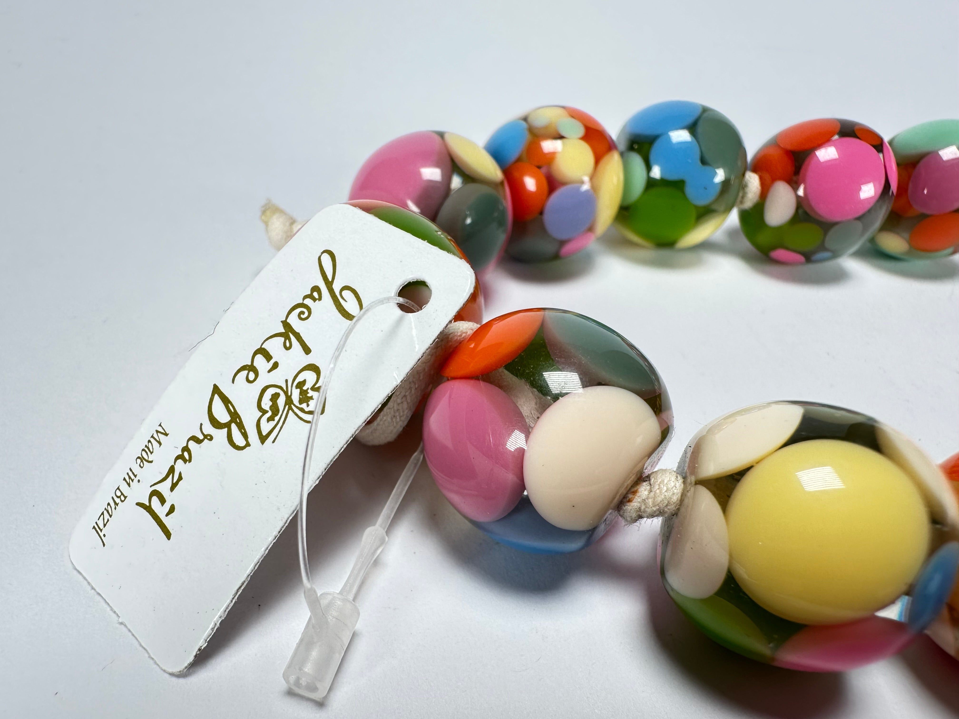 Jackie Brazil "Spotted Balls" Spring Colour Spots Resin Necklace 50cm ( N1500 )