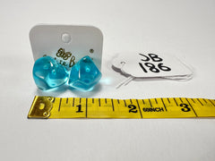 Jackie Brazil "Camille" Light Blue Transparent Abstract Resin Earrings ( E1053 )