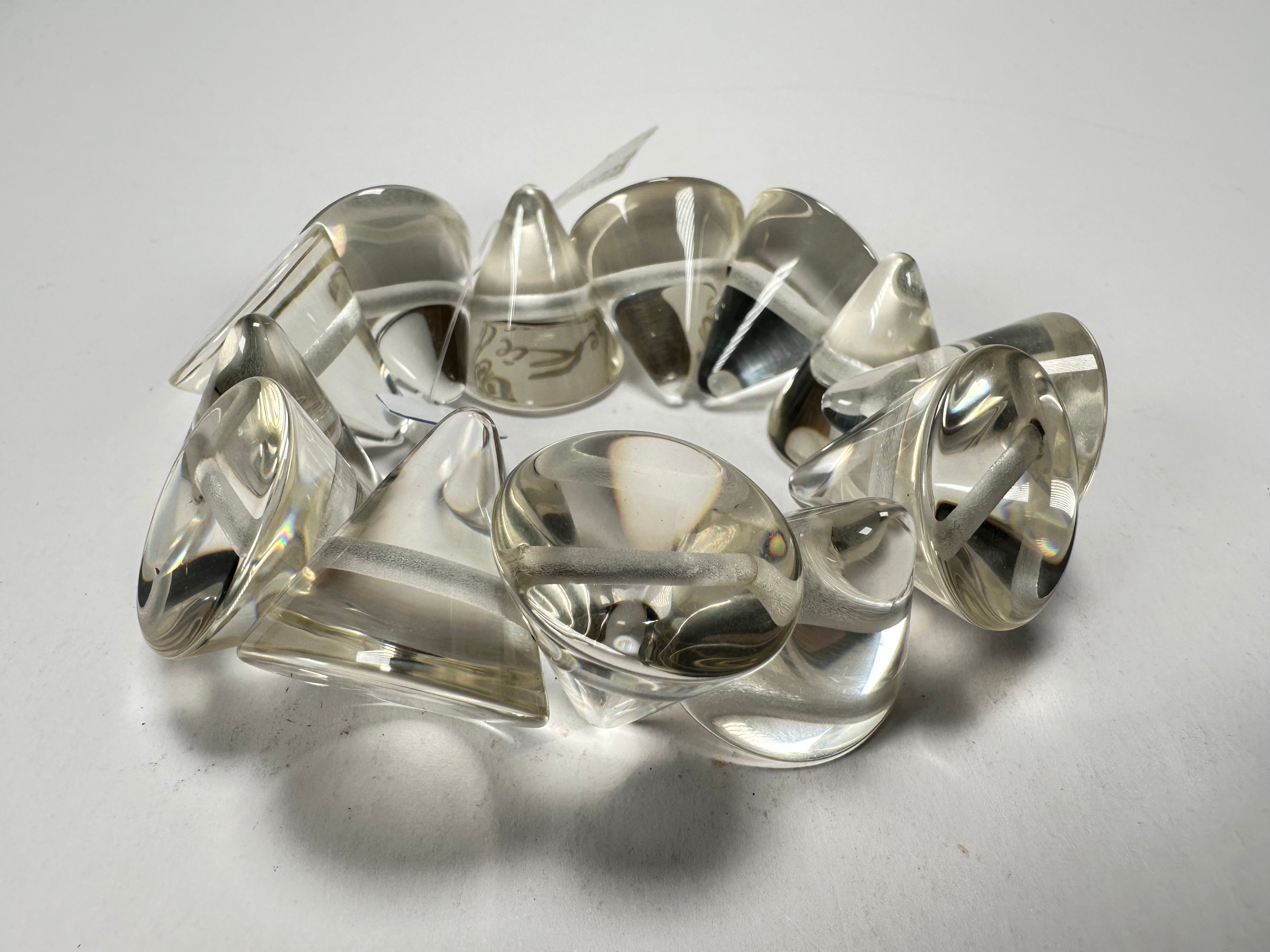 Jackie Brazil "KL" Crystal Transparent Large Cones Bracelet ( B2902 )