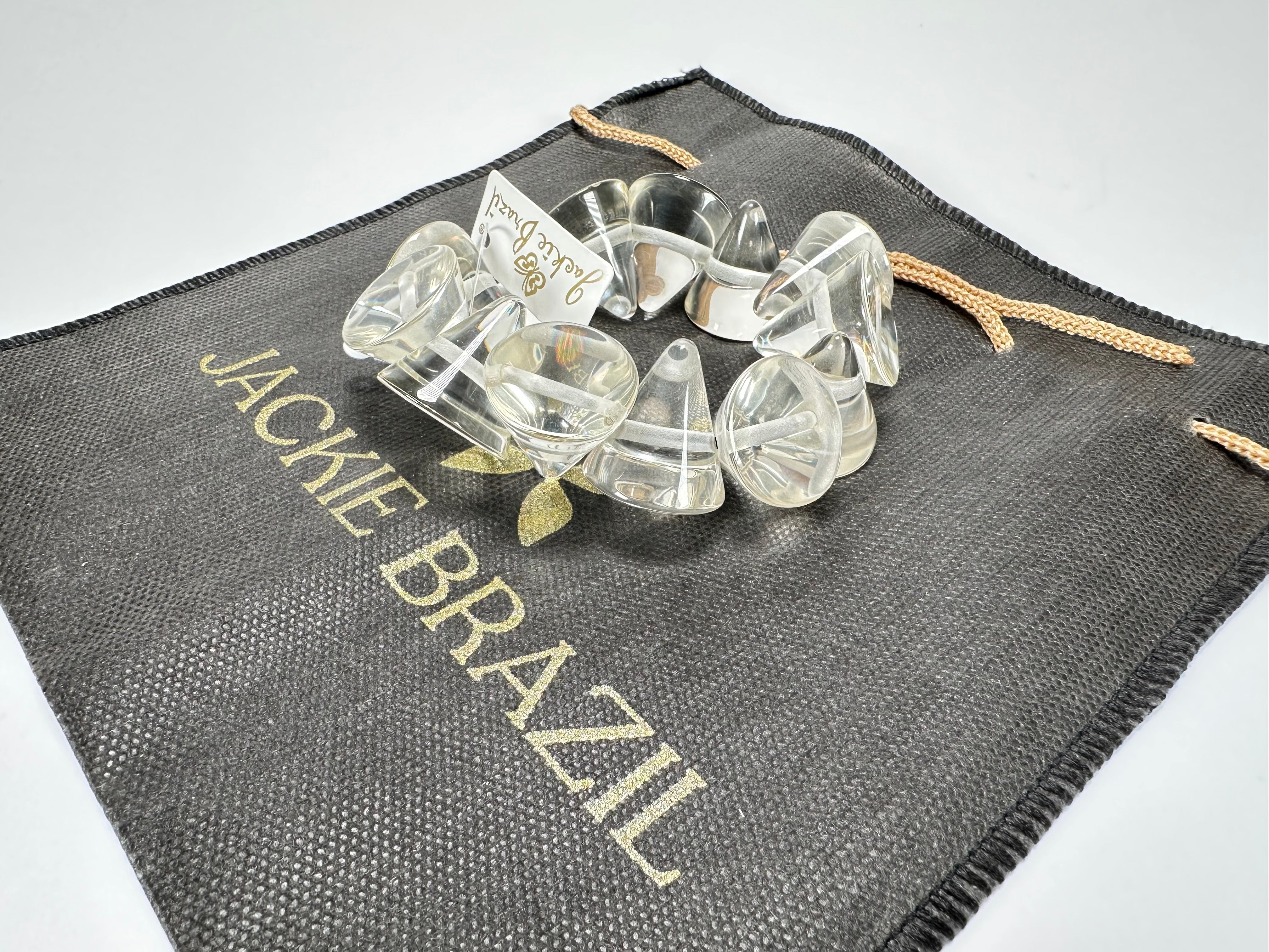 Jackie Brazil "KL" Crystal Transparent Large Cones Bracelet ( B2902 )
