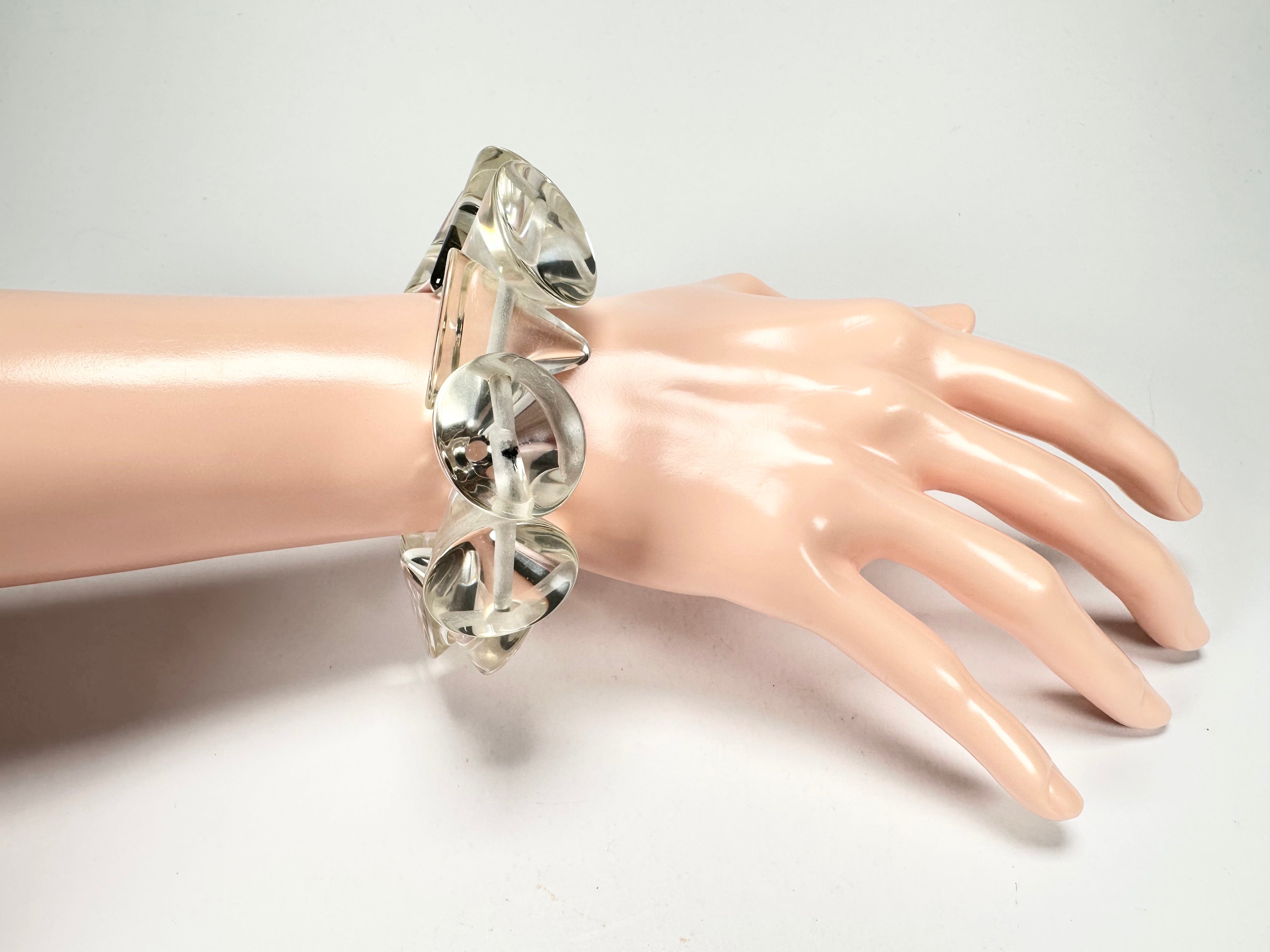 Jackie Brazil "KL" Crystal Transparent Large Cones Bracelet ( B2902 )