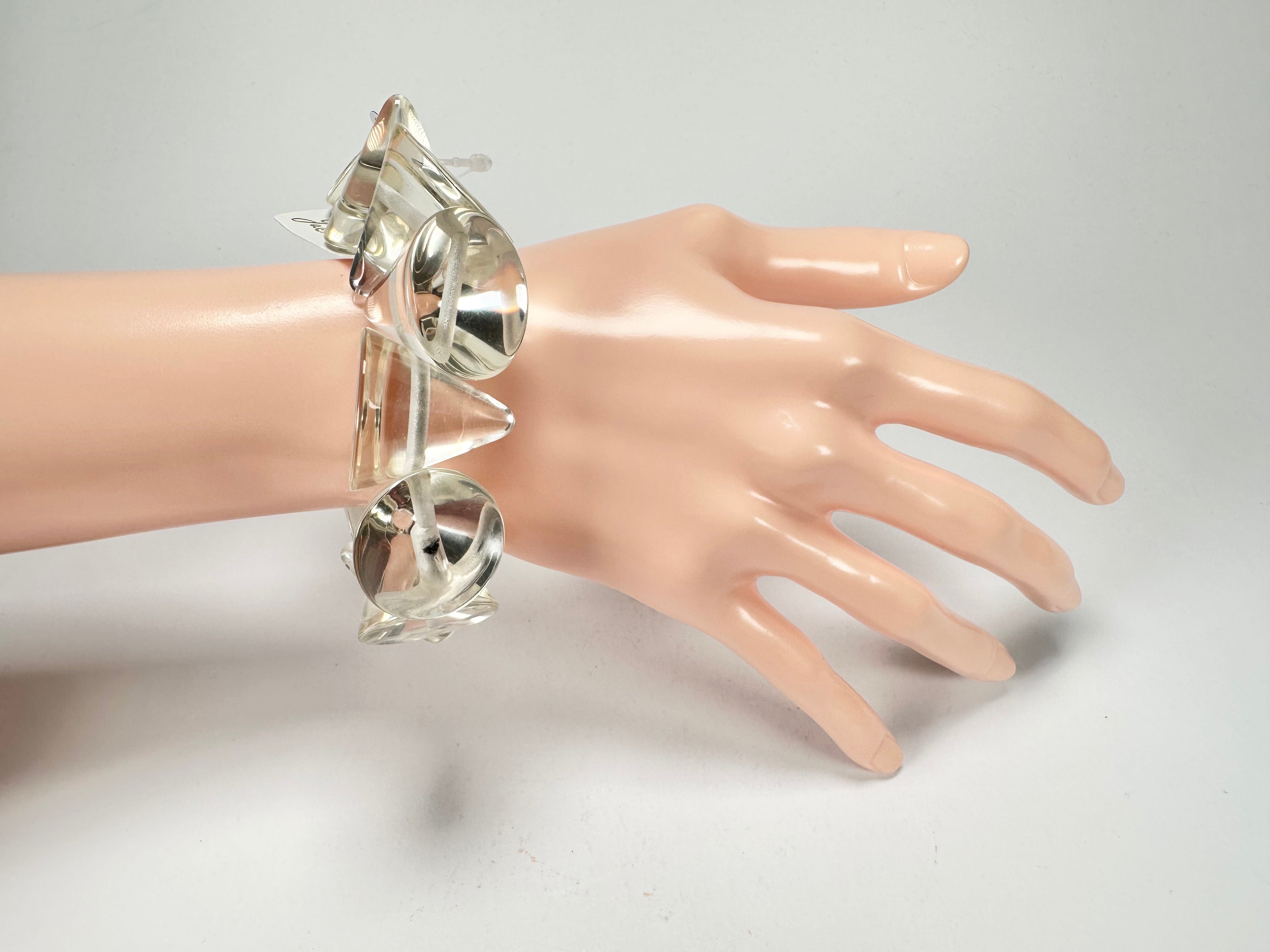 Jackie Brazil "KL" Crystal Transparent Large Cones Bracelet ( B2902 )