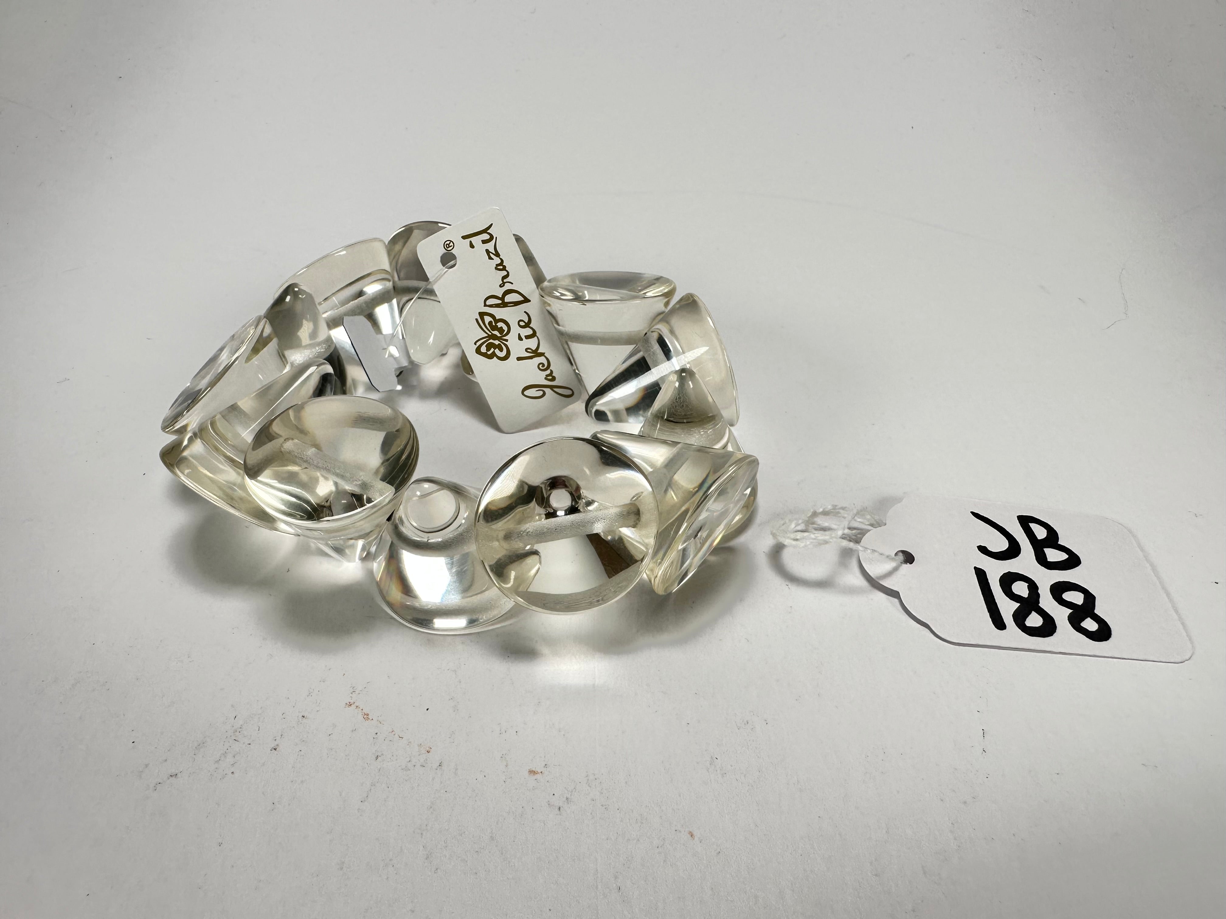 Jackie Brazil "KL" Crystal Transparent Large Cones Bracelet ( B2902 )