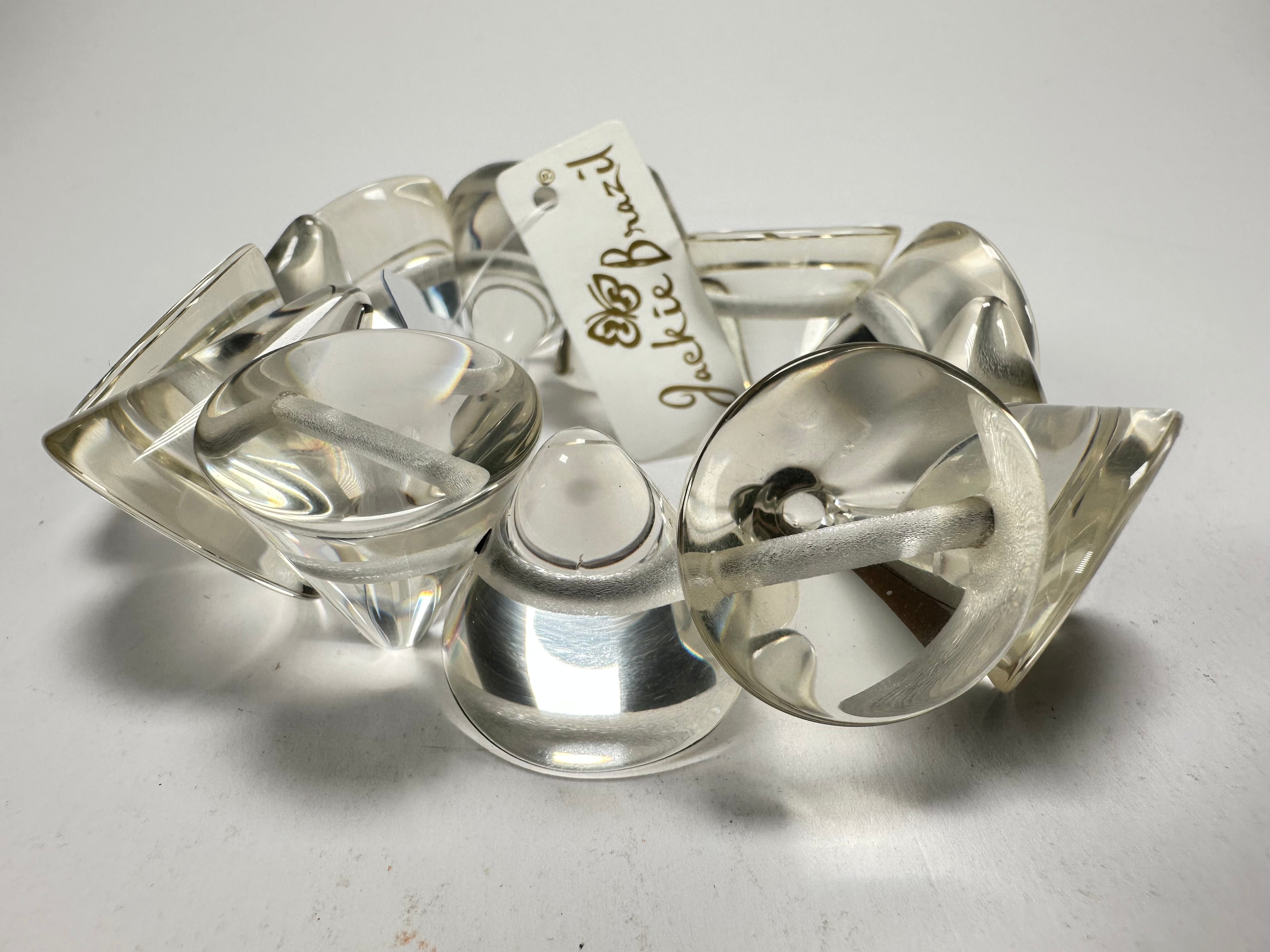 Jackie Brazil "KL" Crystal Transparent Large Cones Bracelet ( B2902 )
