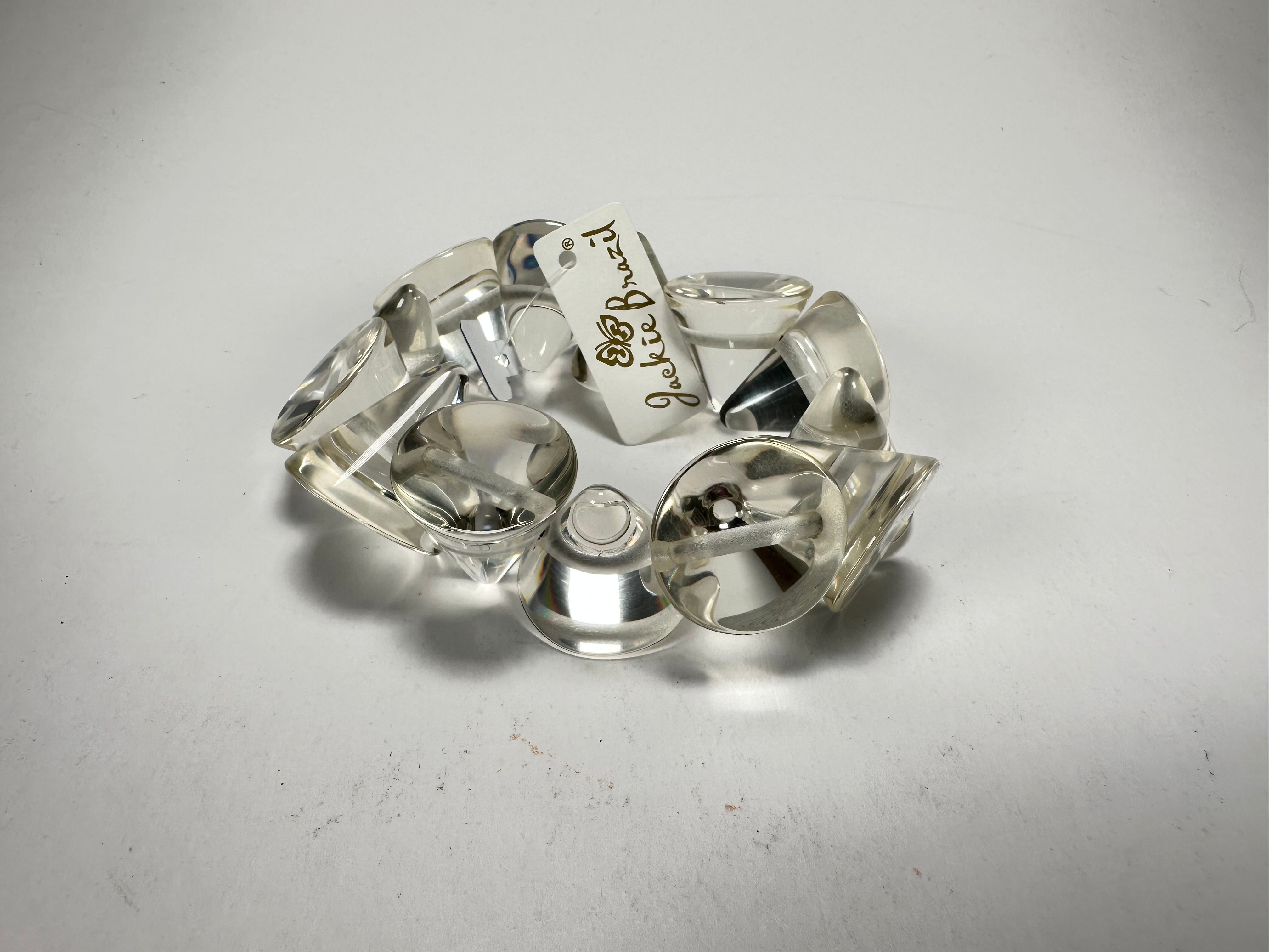 Jackie Brazil "KL" Crystal Transparent Large Cones Bracelet ( B2902 )
