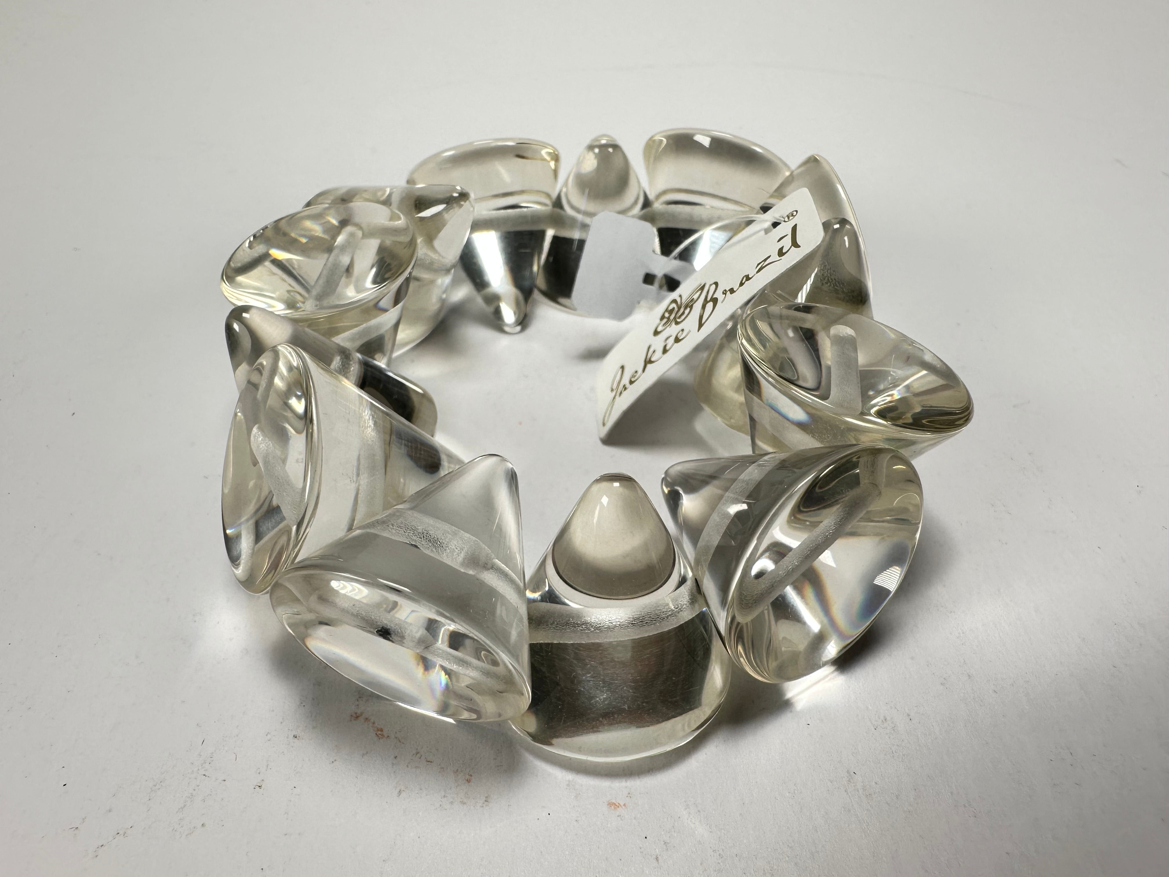 Jackie Brazil "KL" Crystal Transparent Large Cones Bracelet ( B2902 )