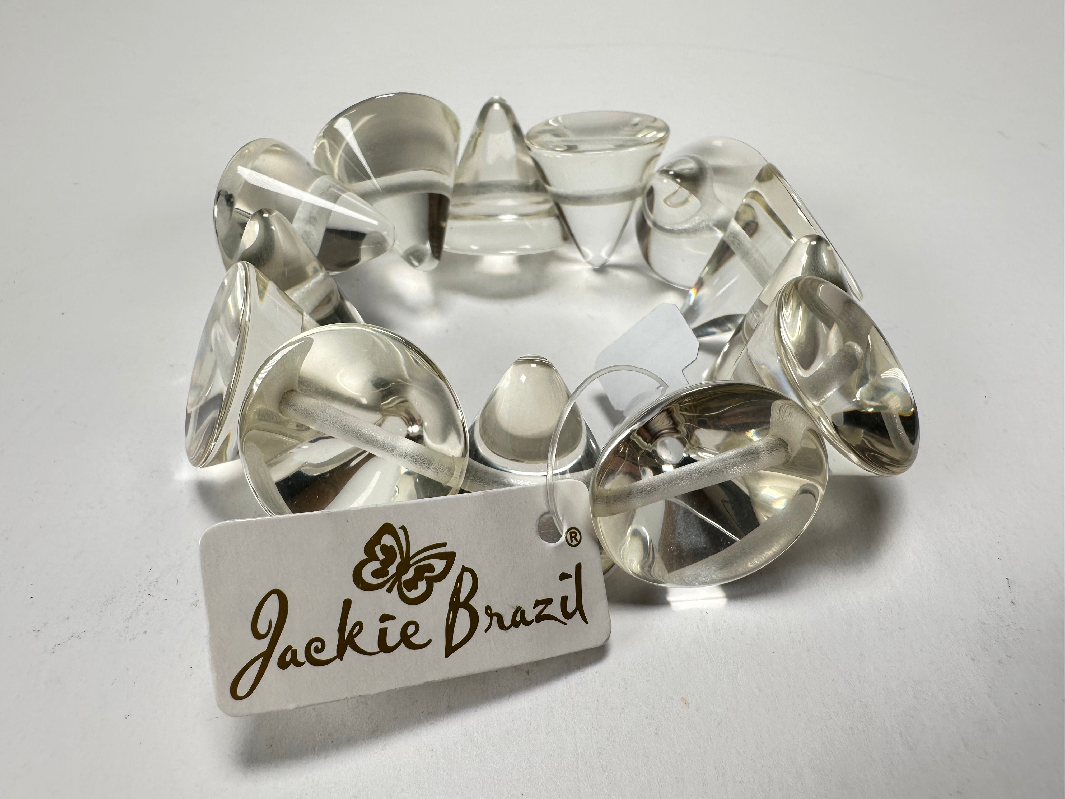 Jackie Brazil "KL" Crystal Transparent Large Cones Bracelet ( B2902 )