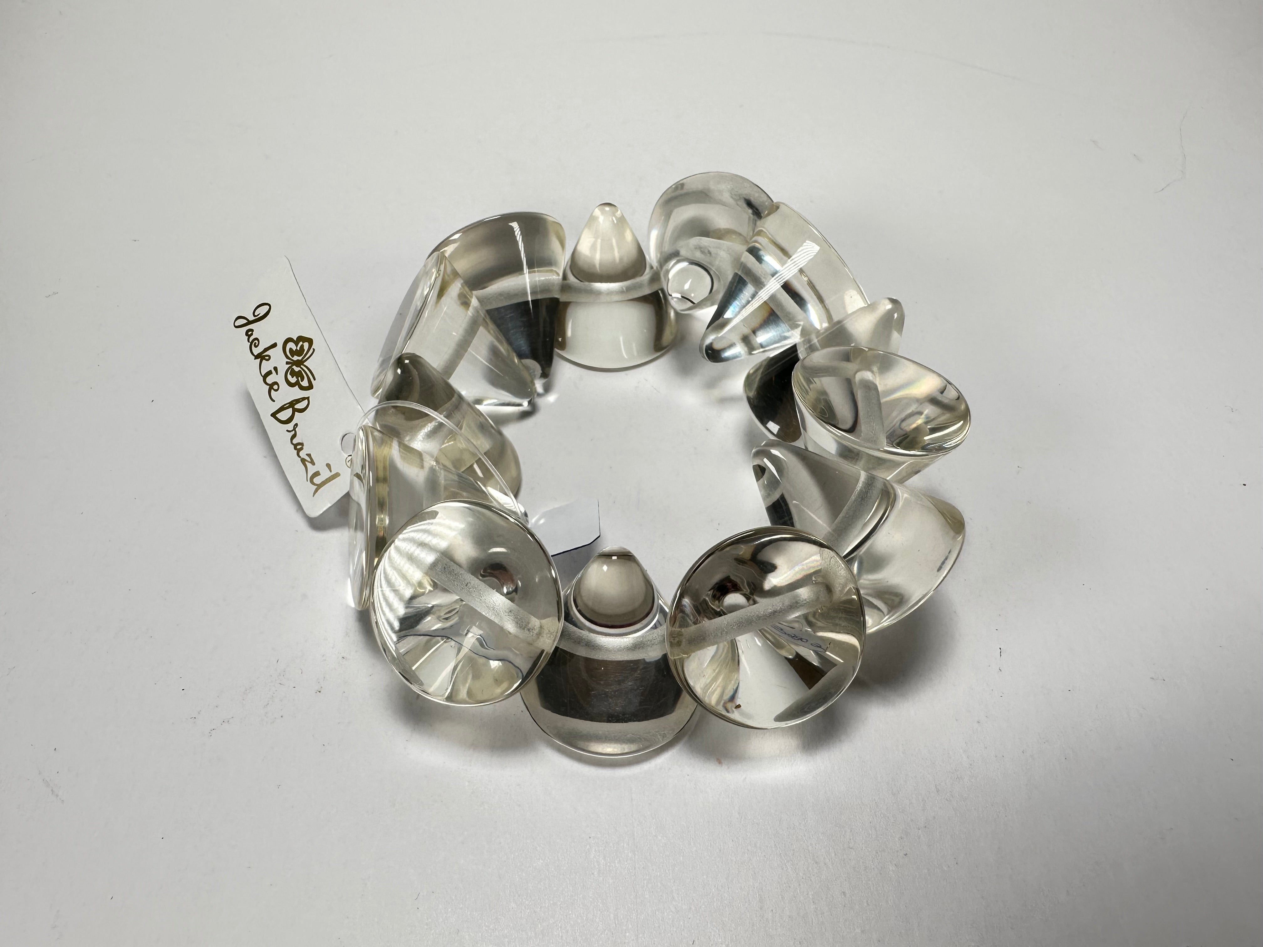 Jackie Brazil "KL" Crystal Transparent Large Cones Bracelet ( B2902 )