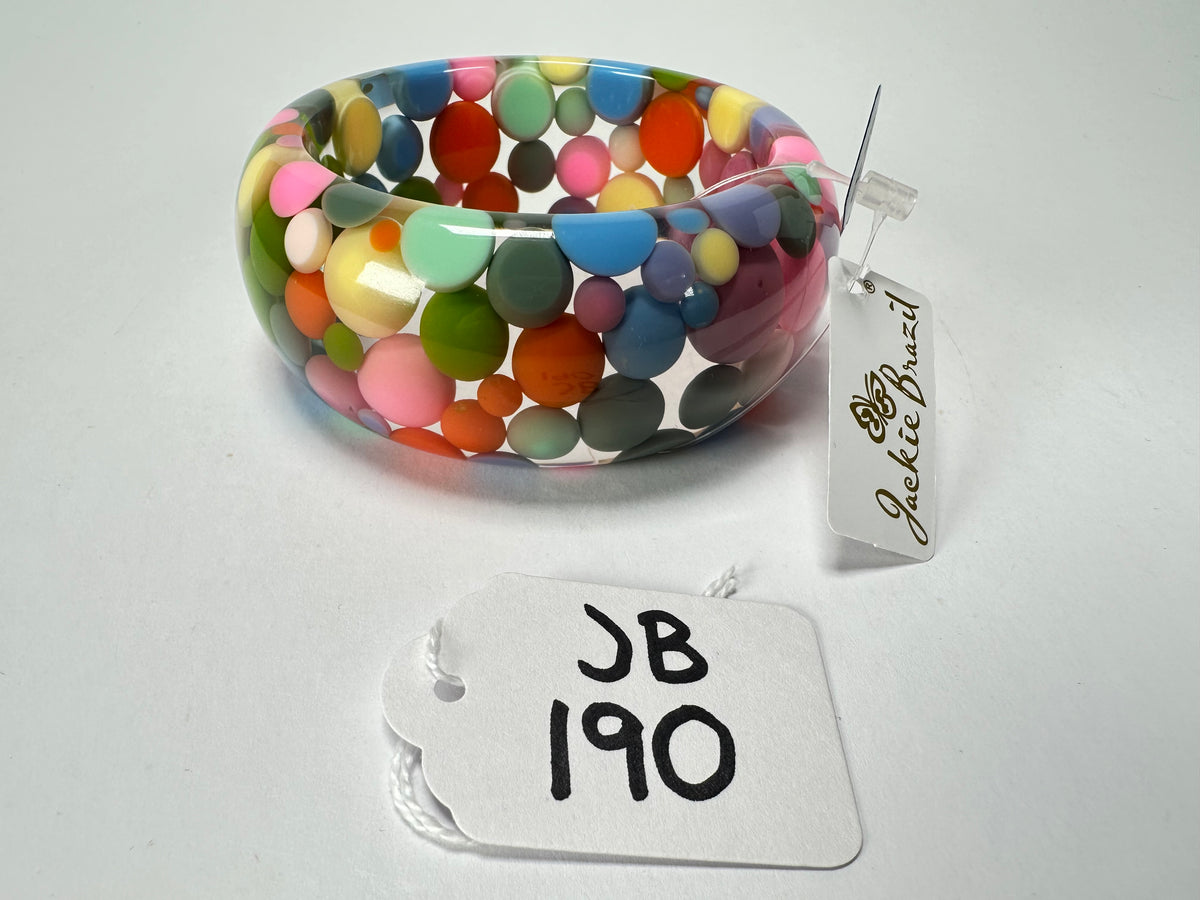 Jackie Brazil "Petit Balls" Spring Spots Solid Round Resin 3.4cm Bangle ( B2520 )