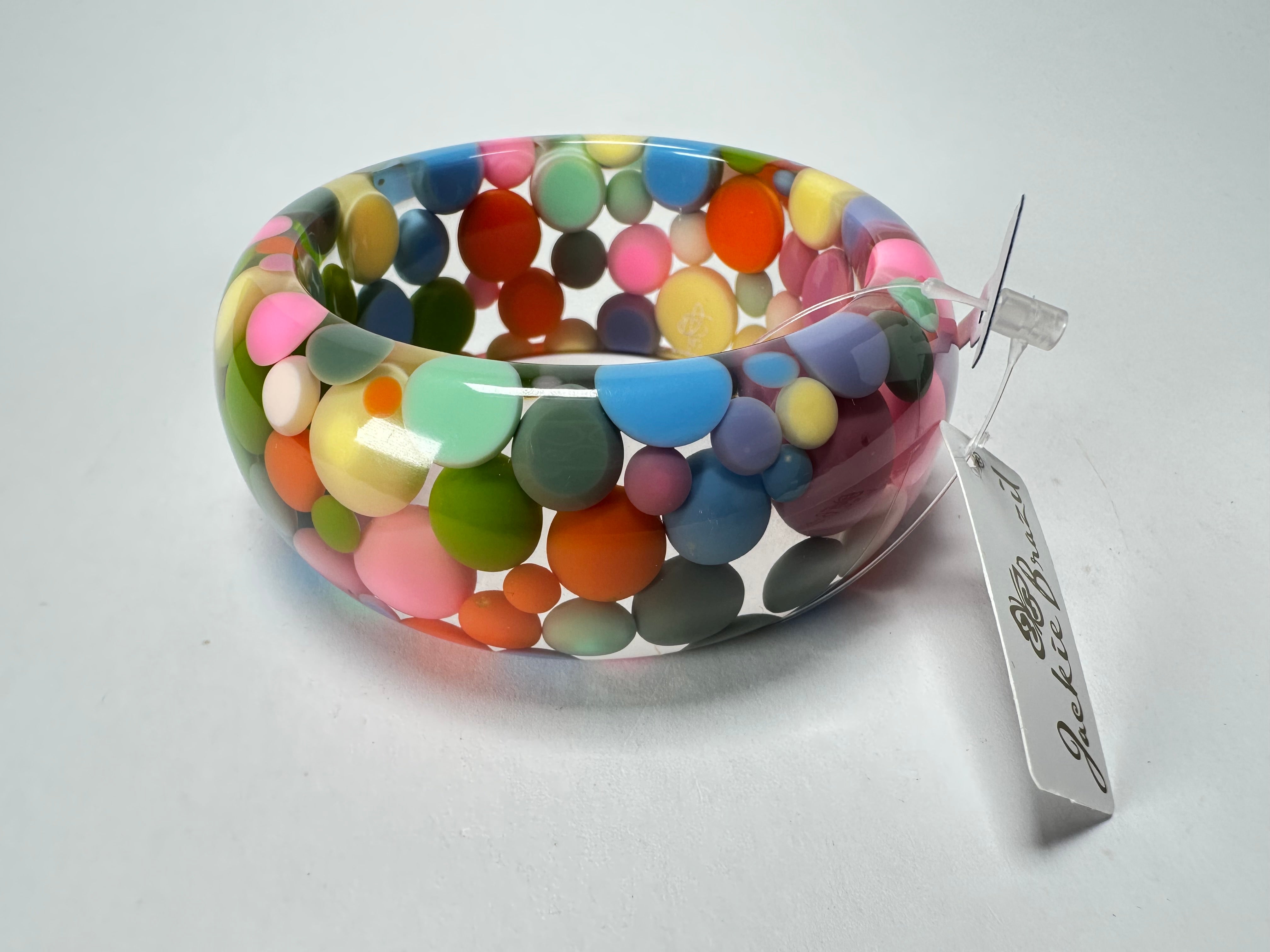 Jackie Brazil "Petit Balls" Spring Spots Solid Round Resin 3.4cm Bangle ( B2520 )