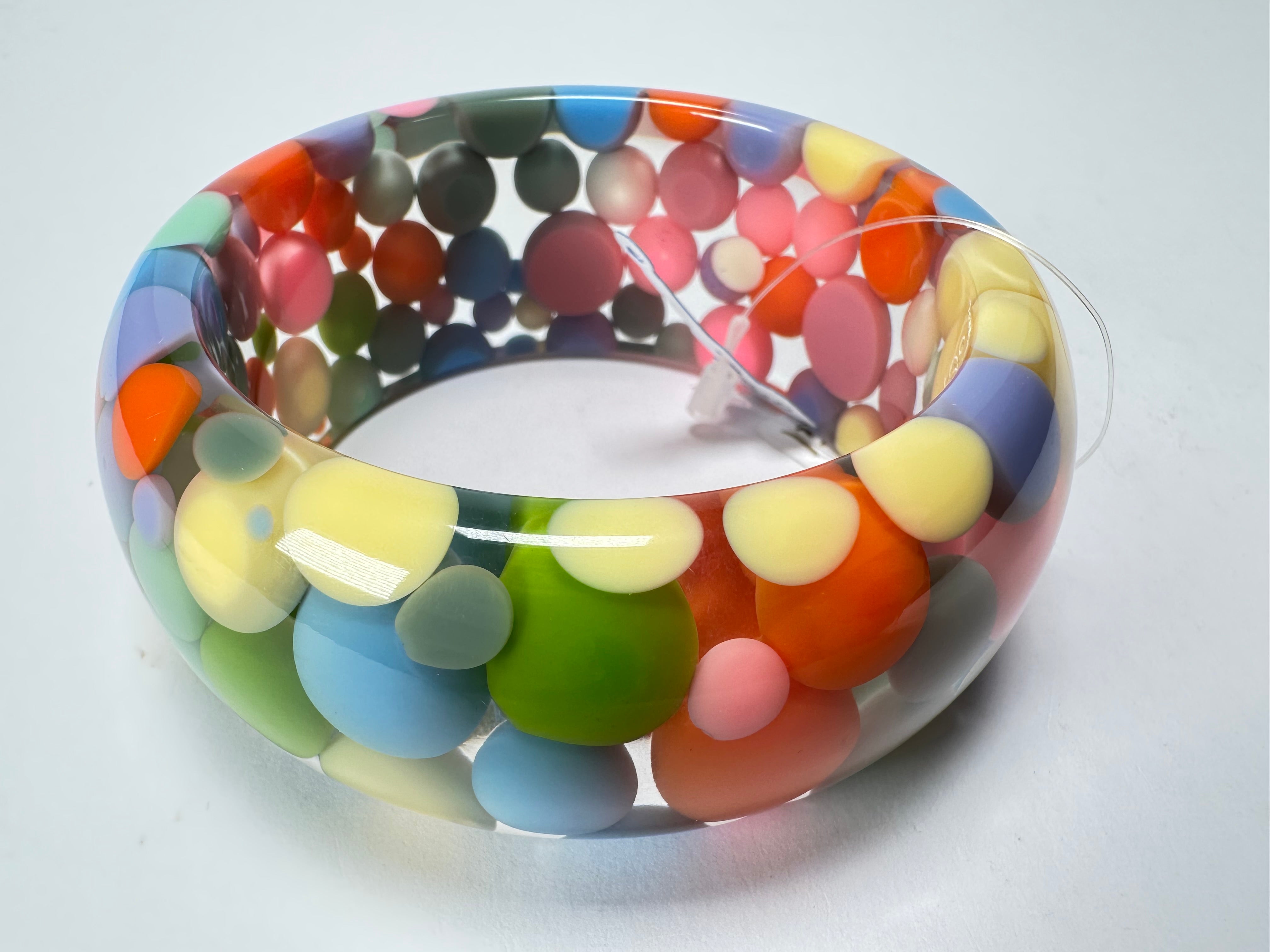 Jackie Brazil "Petit Balls" Spring Spots Solid Round Resin 3.4cm Bangle ( B2520 )