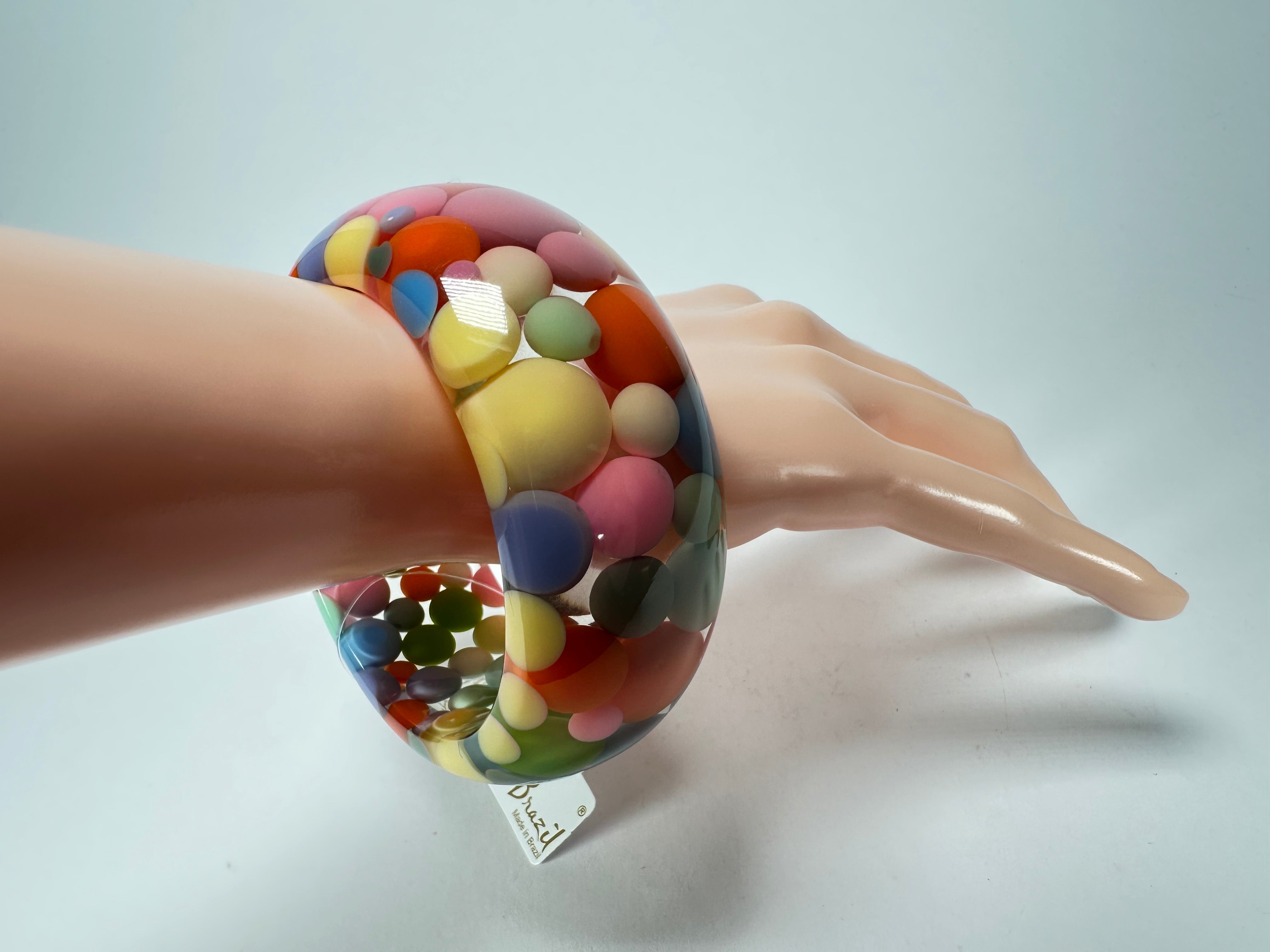 Jackie Brazil "Petit Balls" Spring Spots Solid Round Resin 3.4cm Bangle ( B2520 )