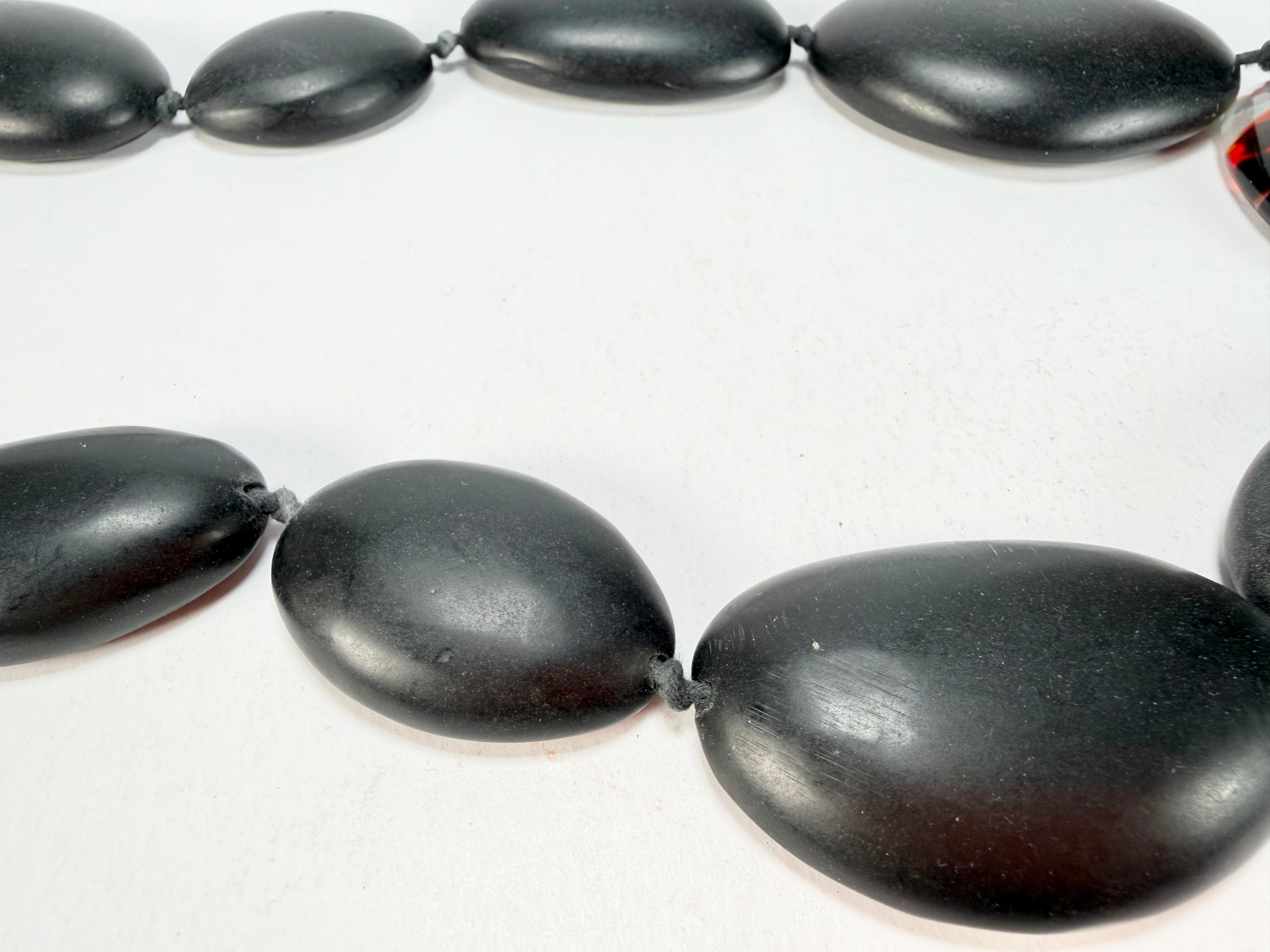 Jackie Brazil "Matt Black & Cascade" Long Flat Riverstones 65cm Necklace ( N3700 )