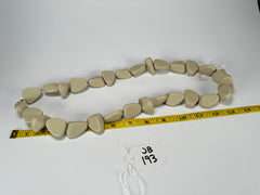 Jackie Brazil "Diamonds" Beige Matte Flintstone Bone 80cm Necklace ( N0080 )